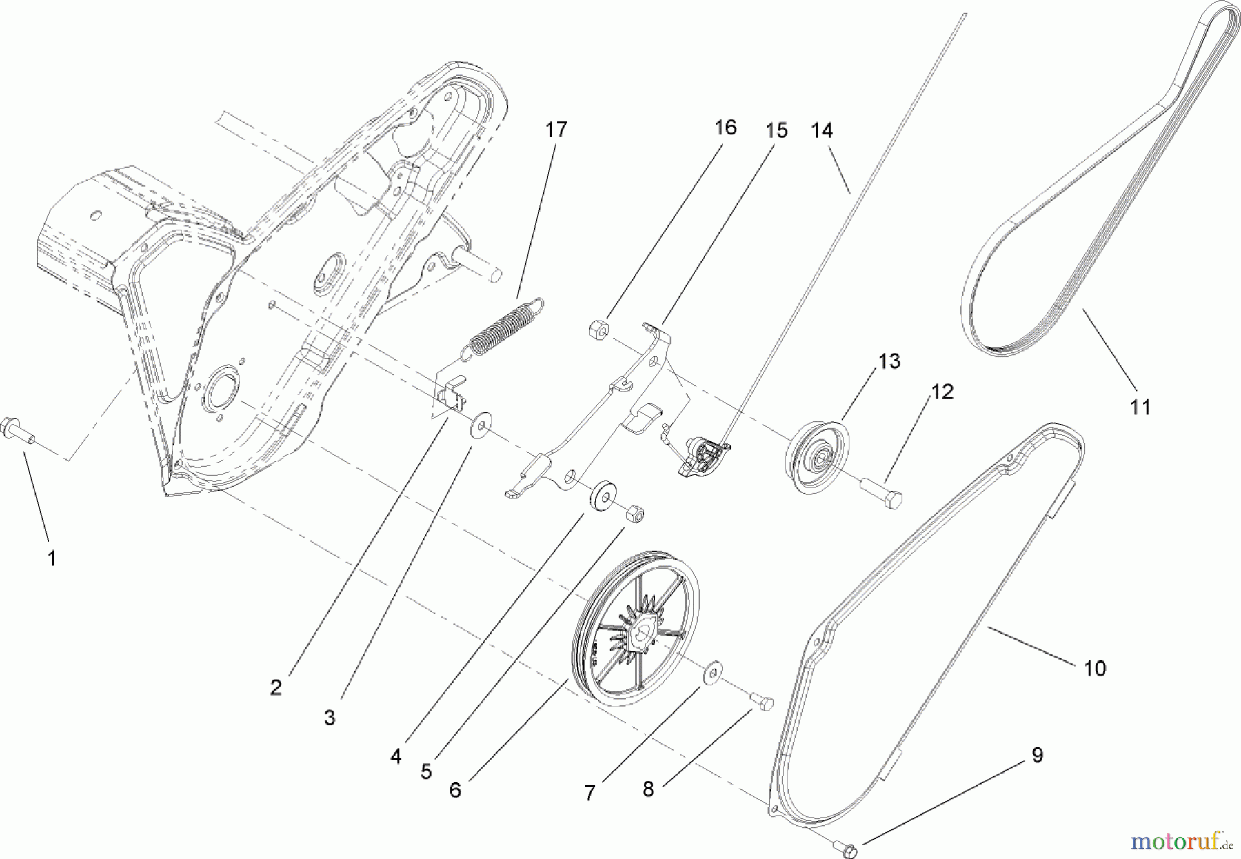  Toro Neu Snow Blowers/Snow Throwers Seite 1 38584 - Toro Power Clear Snowthrower, 2008 (280000001-280999999) ROTOR DRIVE ASSEMBLY