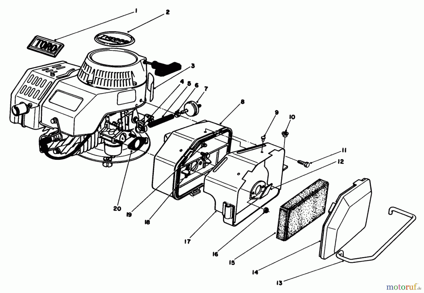 Toro Neu Engines 59260 - Toro Replacement Engine, 2-Cycle, 1984 (400001-499999) ENGINE ASSEMBLY