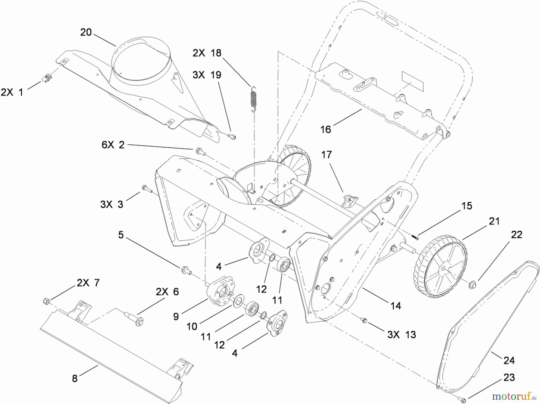 Toro Neu Snow Blowers/Snow Throwers Seite 1 38584 - Toro Power Clear Snowthrower, 2011 (311000001-311999999) MAIN FRAME ASSEMBLY