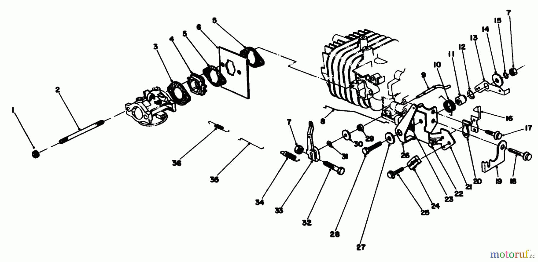 Toro Neu Engines 59260 - Toro Replacement Engine, 2-Cycle, 1985 (500001-599999) GOVERNOR ASSEMBLY