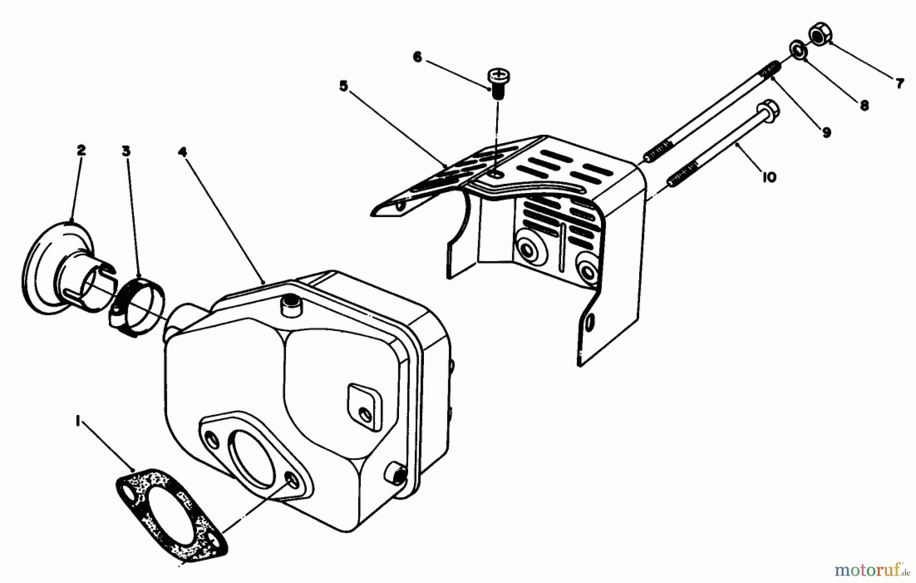 Toro Neu Engines 59260 - Toro Replacement Engine, 2-Cycle, 1985 (500001-599999) MUFFLER ASSEMBLY