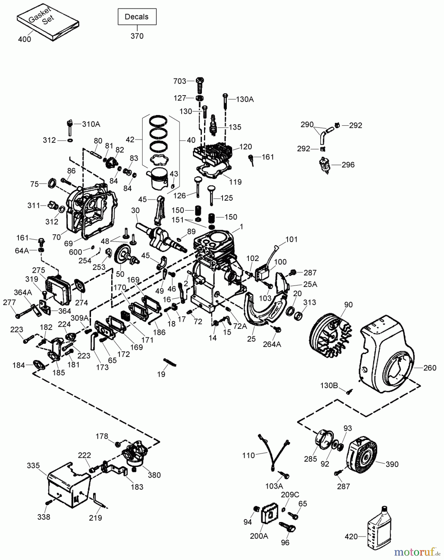 Toro Neu Snow Blowers/Snow Throwers Seite 1 38585 - Toro Power Clear Snowthrower, 2008 (280000001-280999999) ENGINE ASSEMBLY NO. 2 TECUMSEH LH195SP-67529D