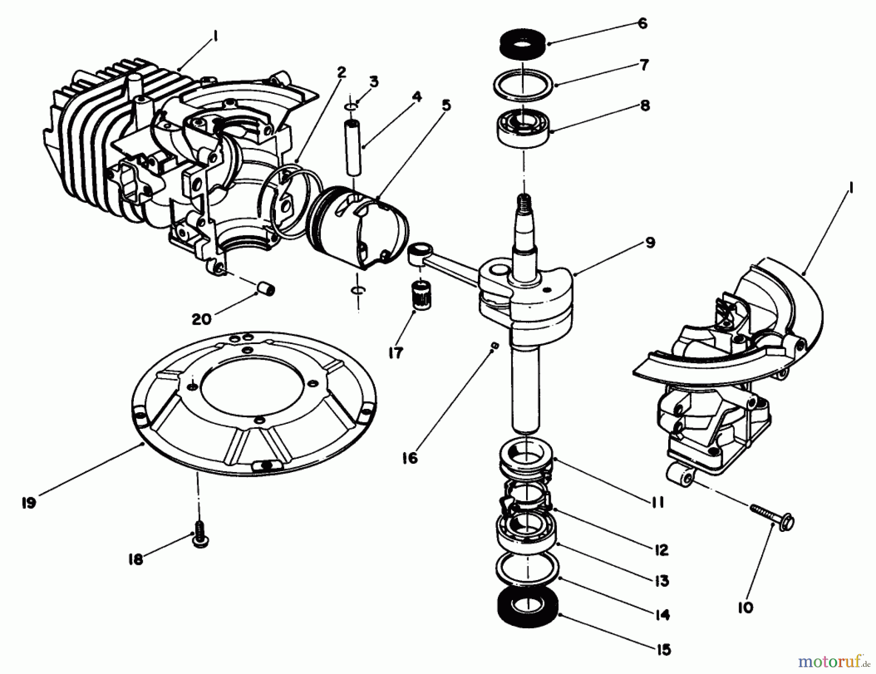 Toro Neu Engines 59260 - Toro Replacement Engine, 2-Cycle, 1985 (500001-599999) SHORT BLOCK ASSEMBLY