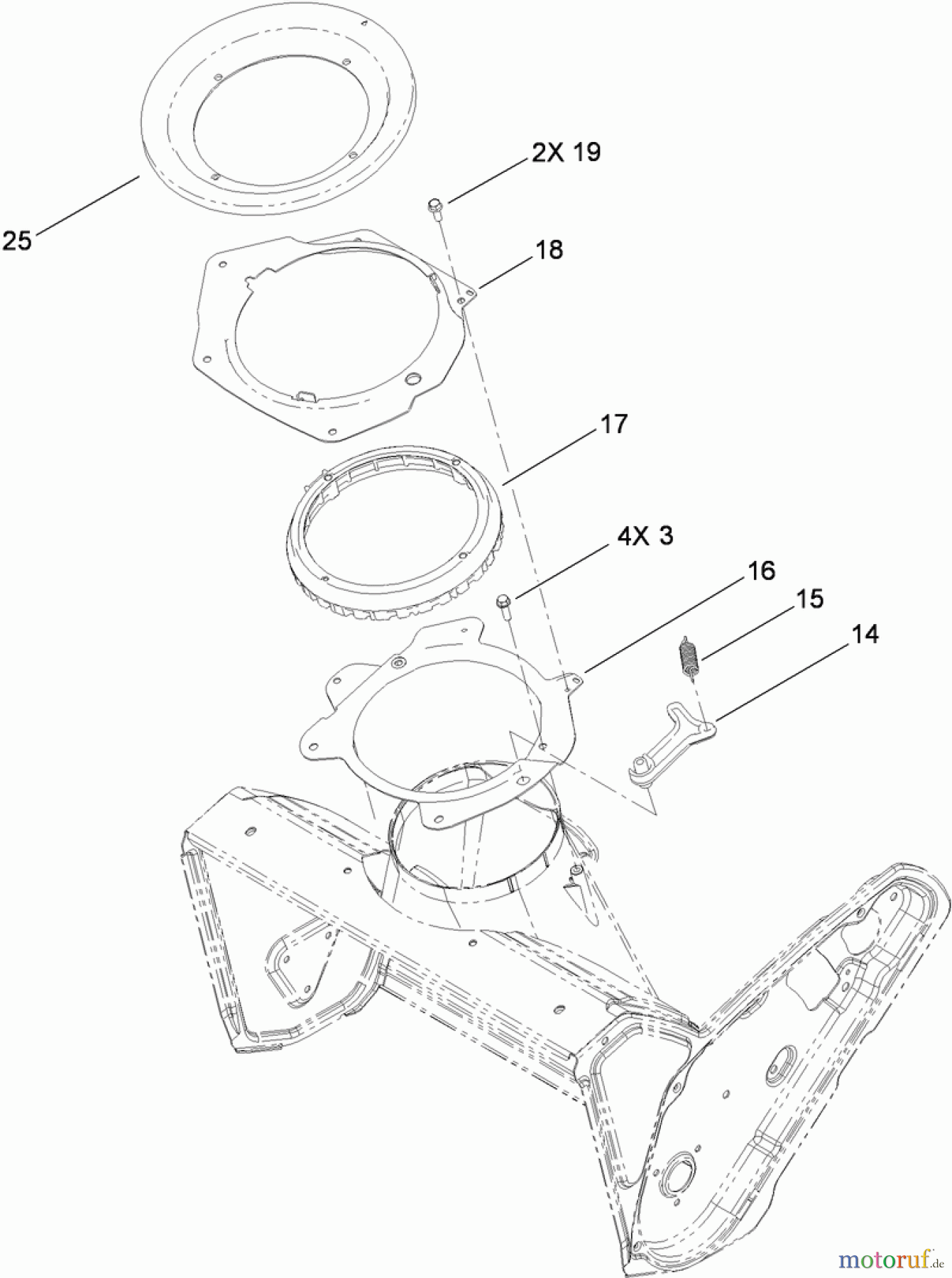  Toro Neu Snow Blowers/Snow Throwers Seite 1 38587 - Toro Power Clear Snowthrower, 2011 (311020001-311999999) CHUTE CONTROL ASSEMBLY #1