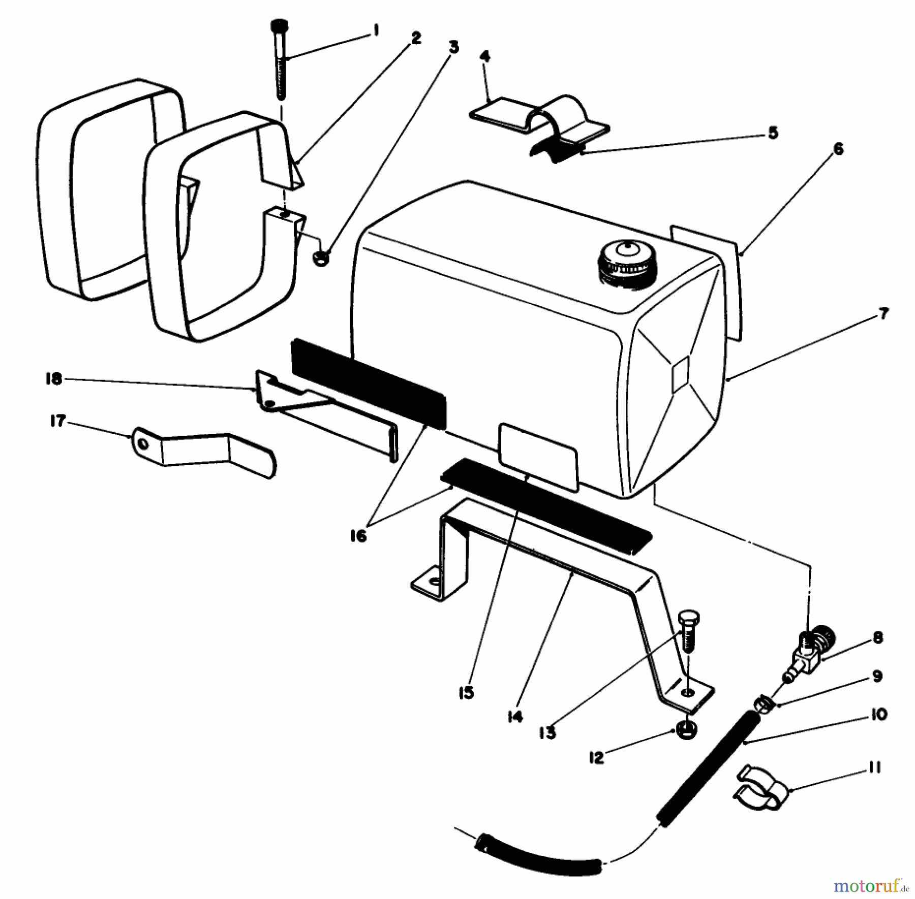 Toro Neu Engines 59260 - Toro Replacement Engine, 2-Cycle, 1986 (6000001-6999999) 3 QT. FUEL TANK ASSEMBLY NO. 52-3690 (OPTIONAL)