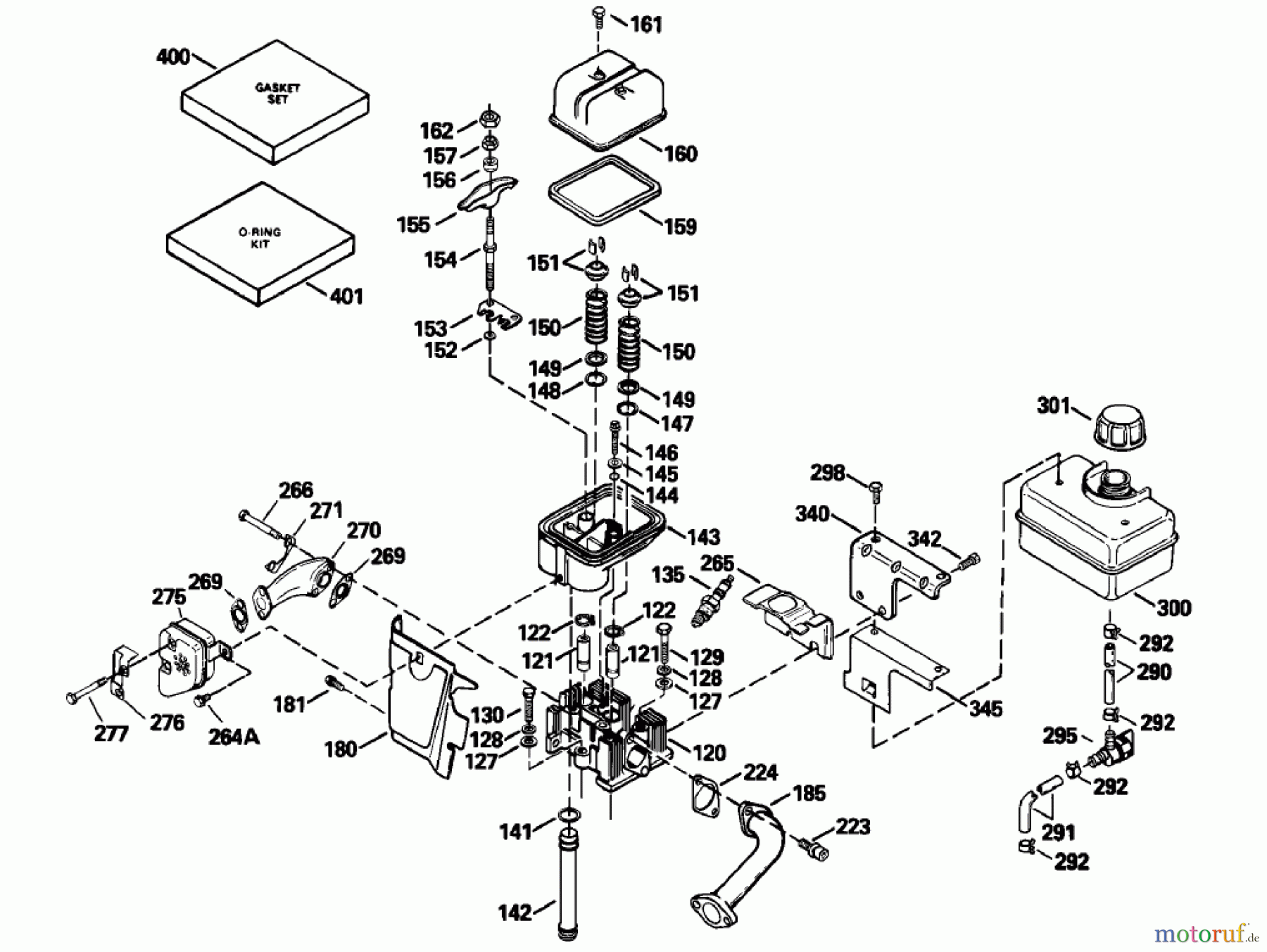 Toro Neu Snow Blowers/Snow Throwers Seite 1 38591 (1232) - Toro 1232 Power Shift Snowthrower, 1997 (7900001-7999999) ENGINE ASSEMBLIES OHSK 120-222023F AND 120-222024F #1