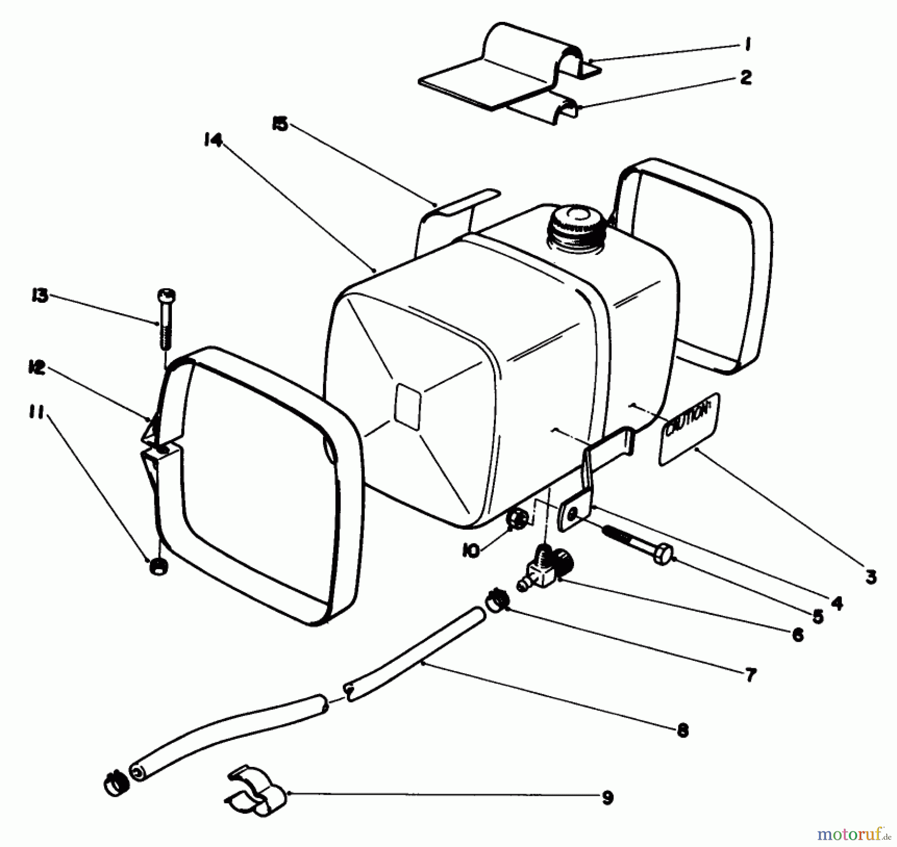Toro Neu Engines 59260 - Toro Replacement Engine, 2-Cycle, 1986 (6000001-6999999) 5 QT. FUEL TANK ASSEMBLY NO. 52-3710 (OPTIONAL)