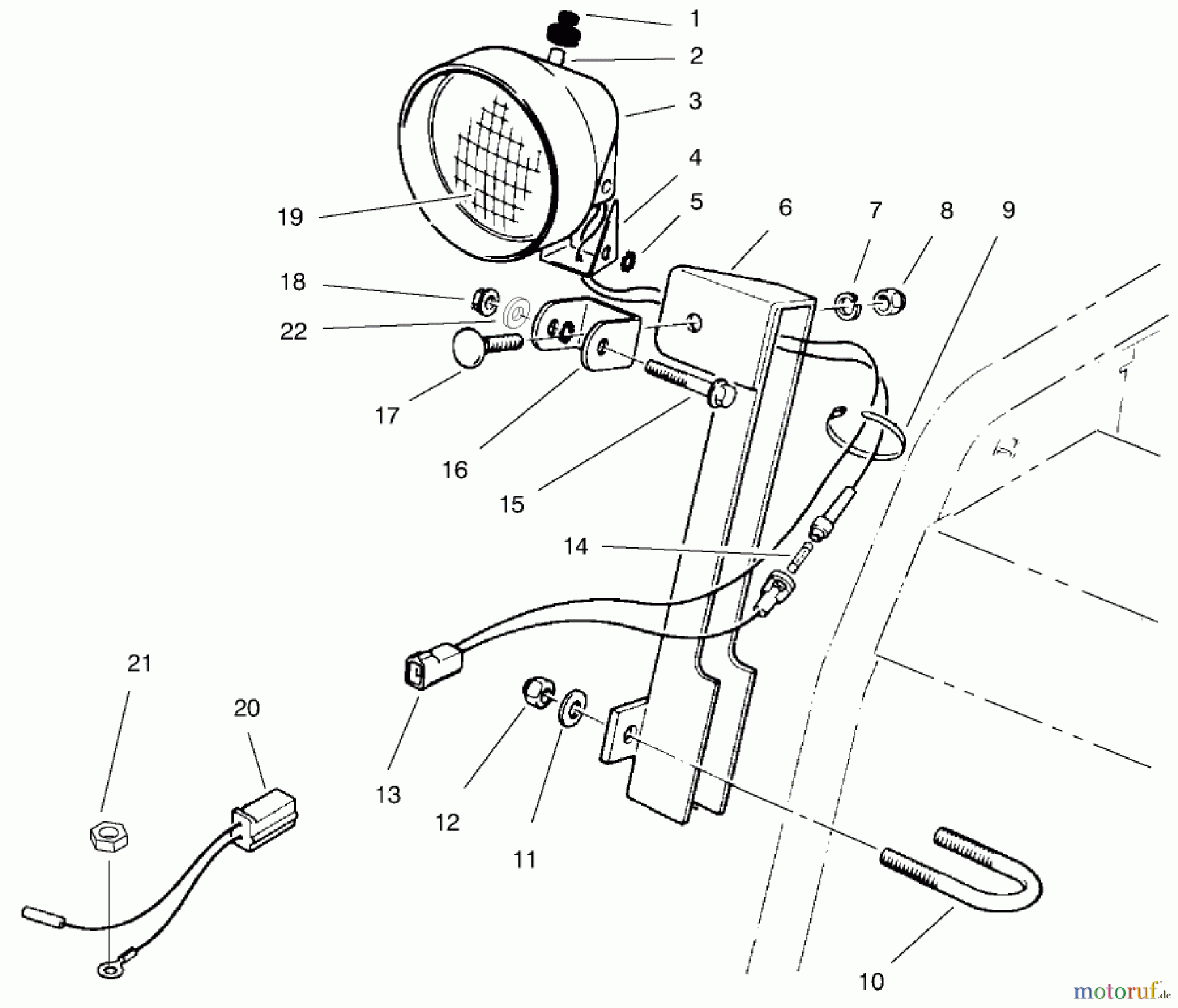  Toro Neu Snow Blowers/Snow Throwers Seite 1 38591 (1232) - Toro 1232 Power Shift Snowthrower, 1997 (7900001-7999999) LIGHT ASSEMBLY NO. 66-7941