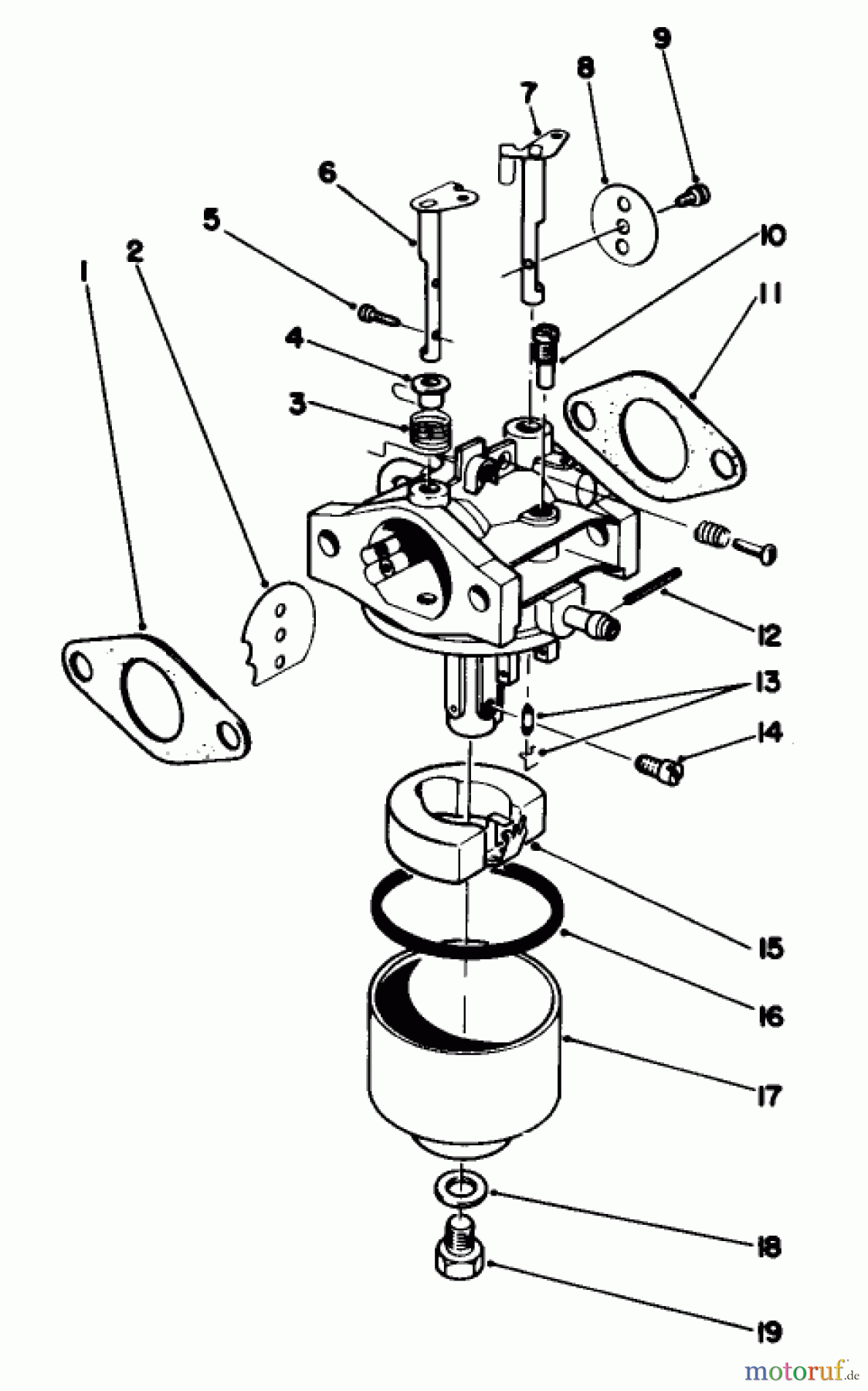 Toro Neu Engines 59260 - Toro Replacement Engine, 2-Cycle, 1986 (6000001-6999999) CARBURETOR ASSEMBLY