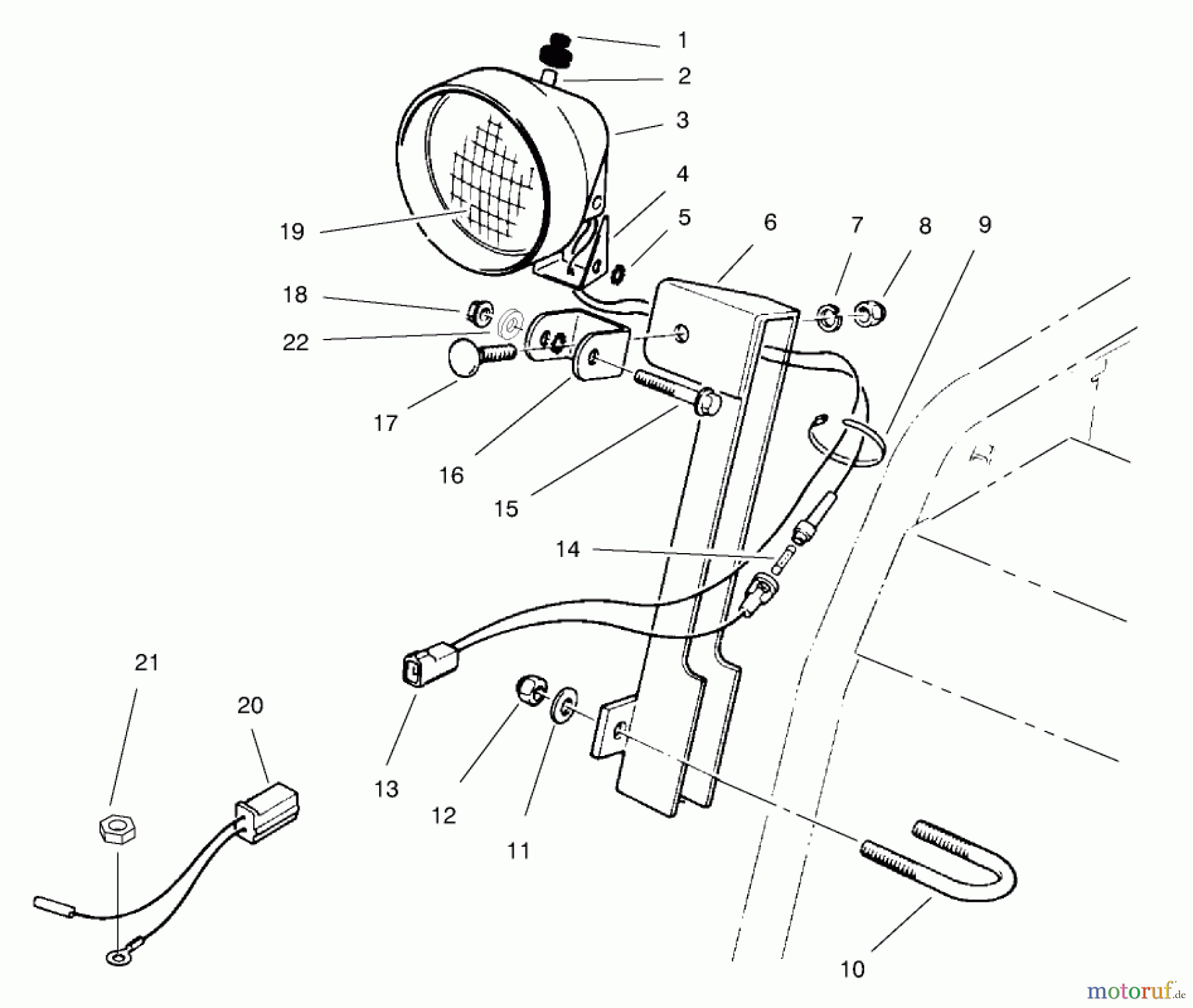  Toro Neu Snow Blowers/Snow Throwers Seite 1 38590 (1232) - Toro 1232 Power Shift Snowthrower, 1998 (8900001-8999999) LIGHT ASSEMBLY NO. 66-7941