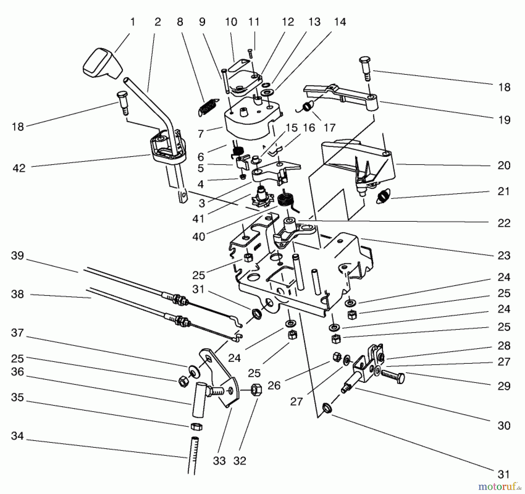 Toro Neu Snow Blowers/Snow Throwers Seite 1 38591 (1232) - Toro 1232 Power Shift Snowthrower, 1998 (8900001-8999999) TRACTION LINKAGE ASSEMBLY
