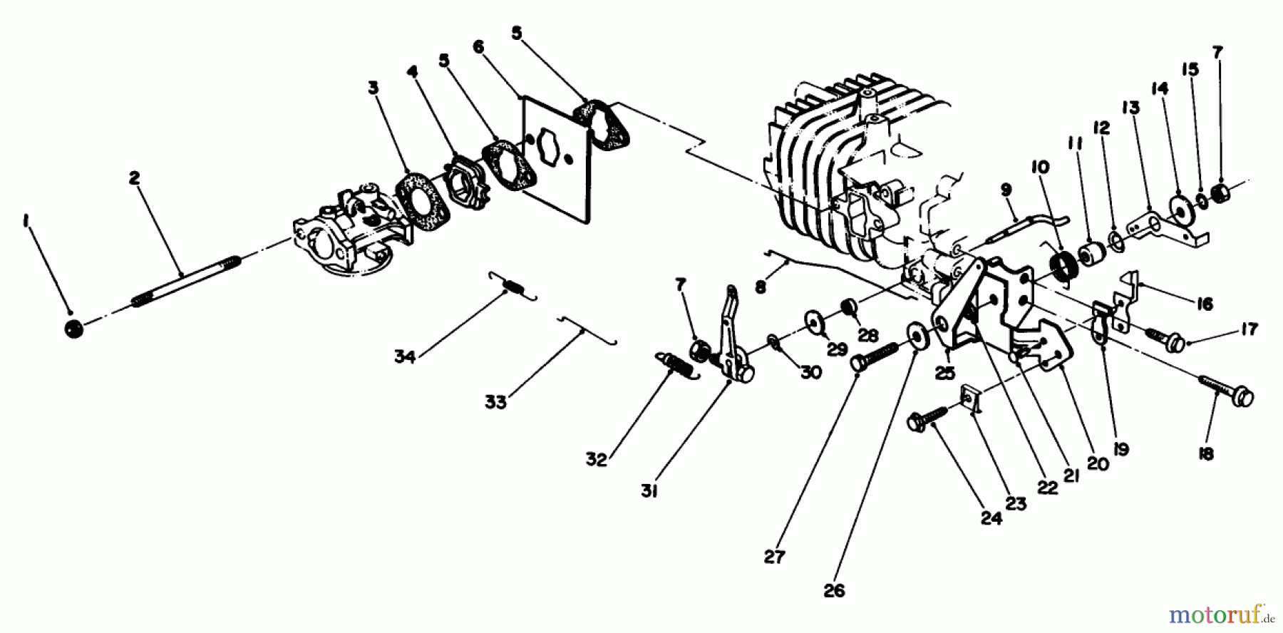 Toro Neu Engines 59260 - Toro Replacement Engine, 2-Cycle, 1986 (6000001-6999999) GOVERNOR ASSEMBLY