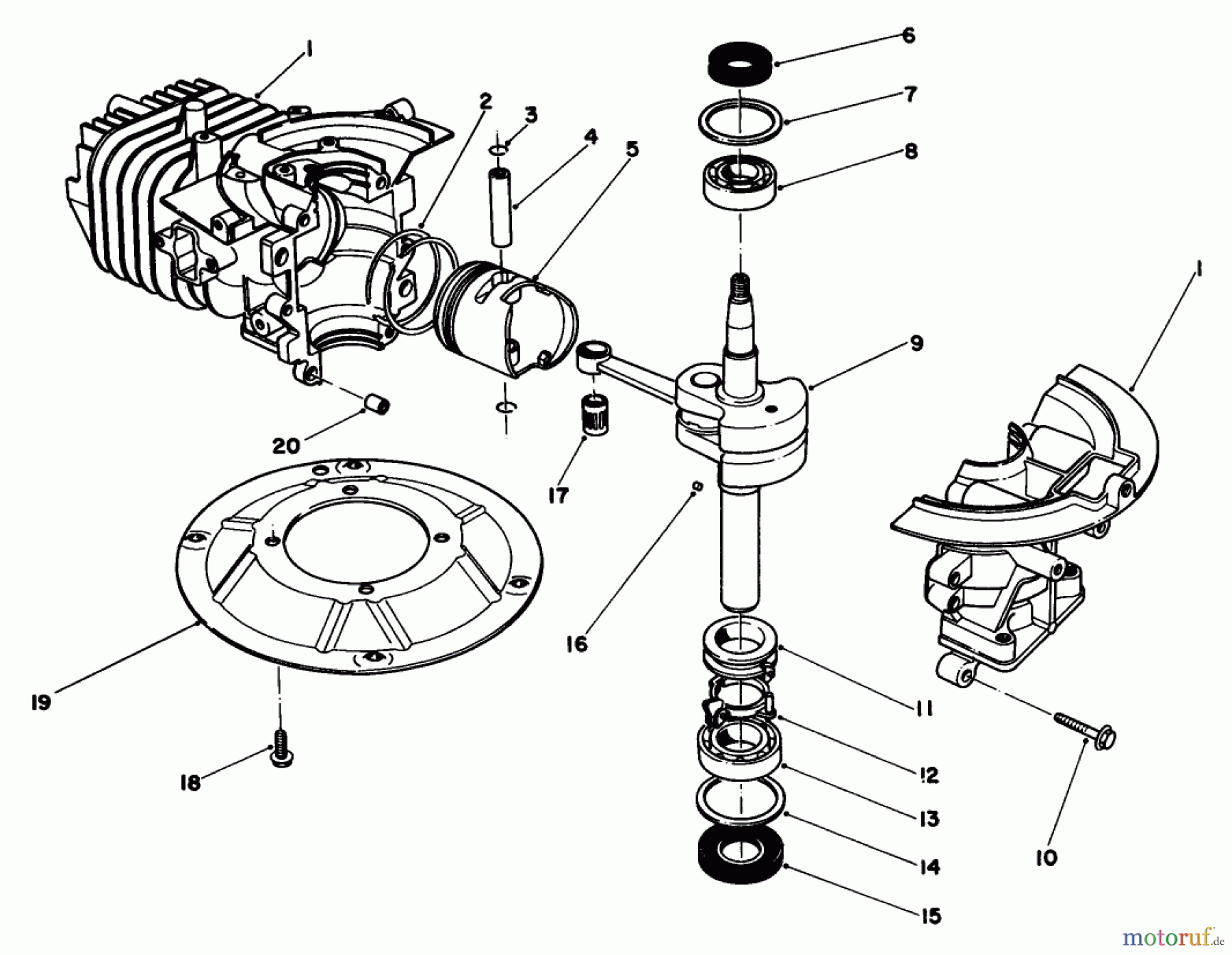 Toro Neu Engines 59260 - Toro Replacement Engine, 2-Cycle, 1986 (6000001-6999999) SHORT BLOCK ASSEMBLY