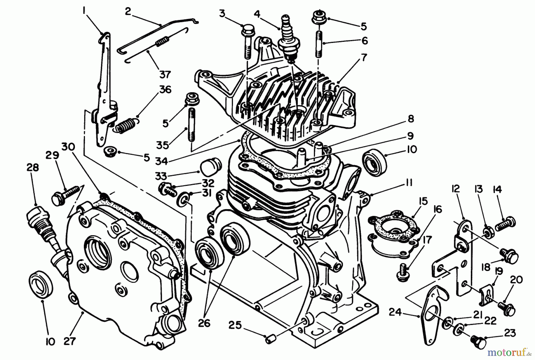 Toro Neu Engines 59265 - Toro Replacement Engine, 4-Cycle, 1984 (4000001-4999999) CRANKCASE ASSEMBLY