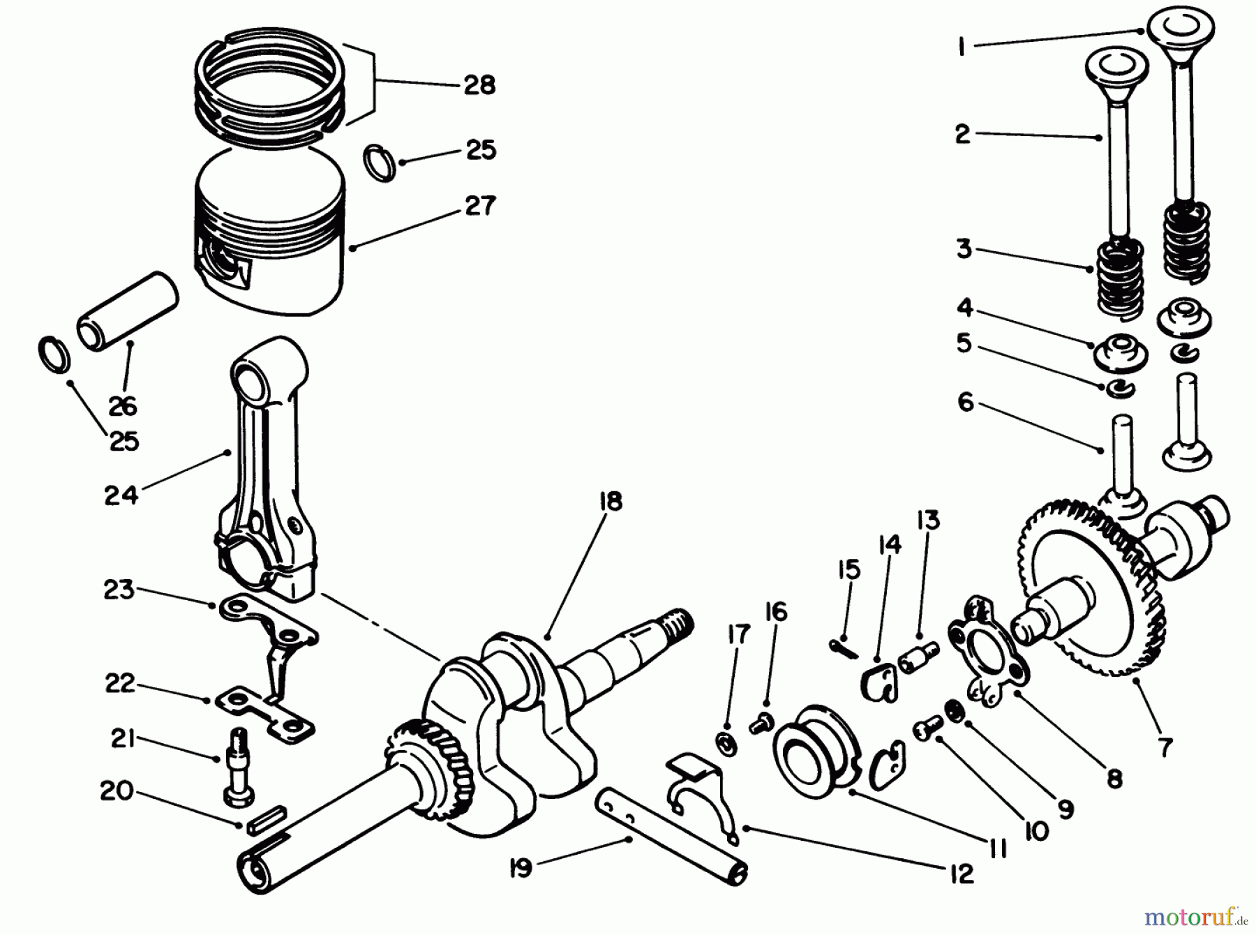 Toro Neu Engines 59265 - Toro Replacement Engine, 4-Cycle, 1984 (4000001-4999999) CRANKSHAFT ASSEMBLY