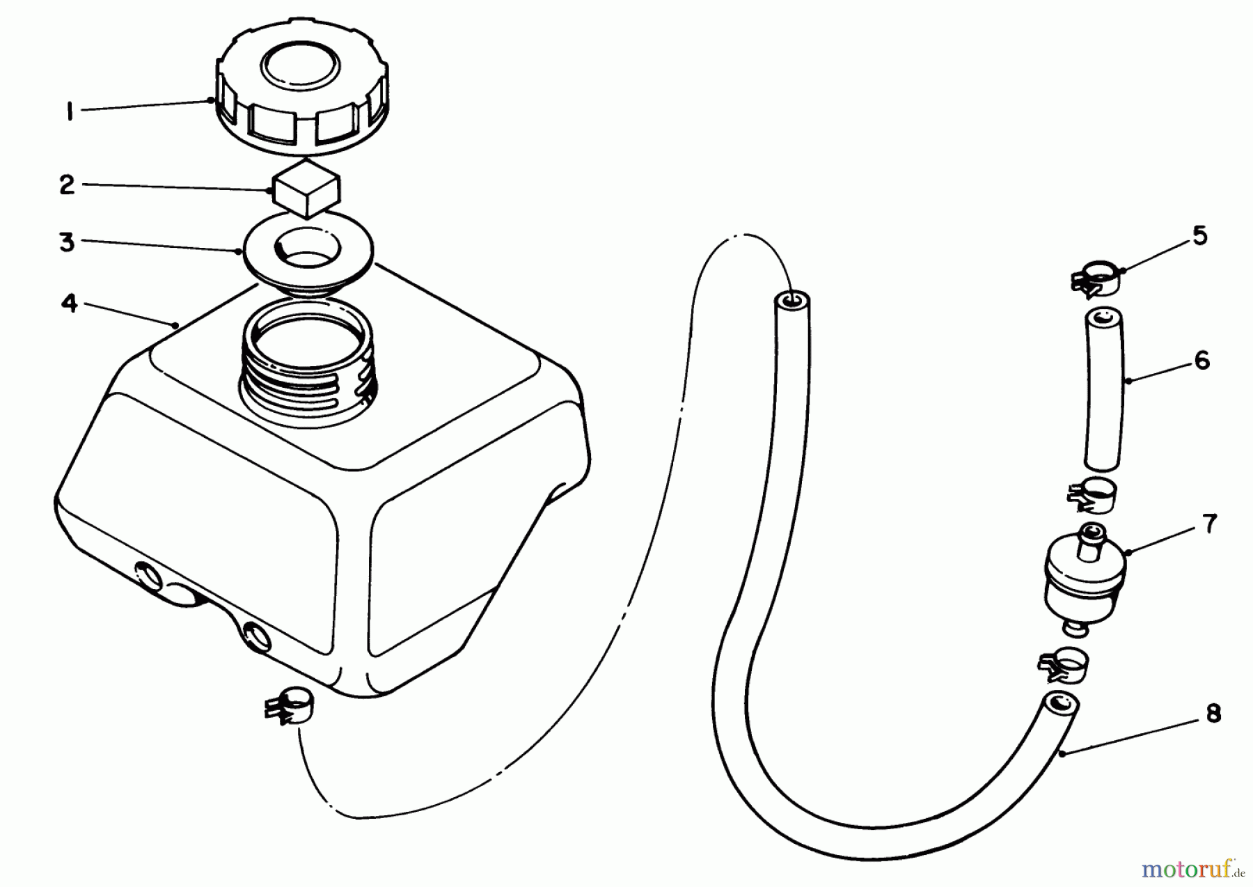Toro Neu Engines 59265 - Toro Replacement Engine, 4-Cycle, 1984 (4000001-4999999) FUEL TANK ASSEMBLY