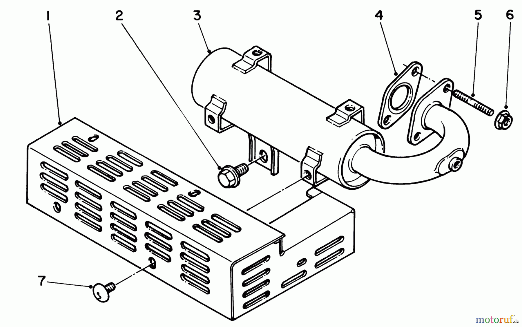 Toro Neu Engines 59265 - Toro Replacement Engine, 4-Cycle, 1984 (4000001-4999999) MUFFLER ASSEMBLY
