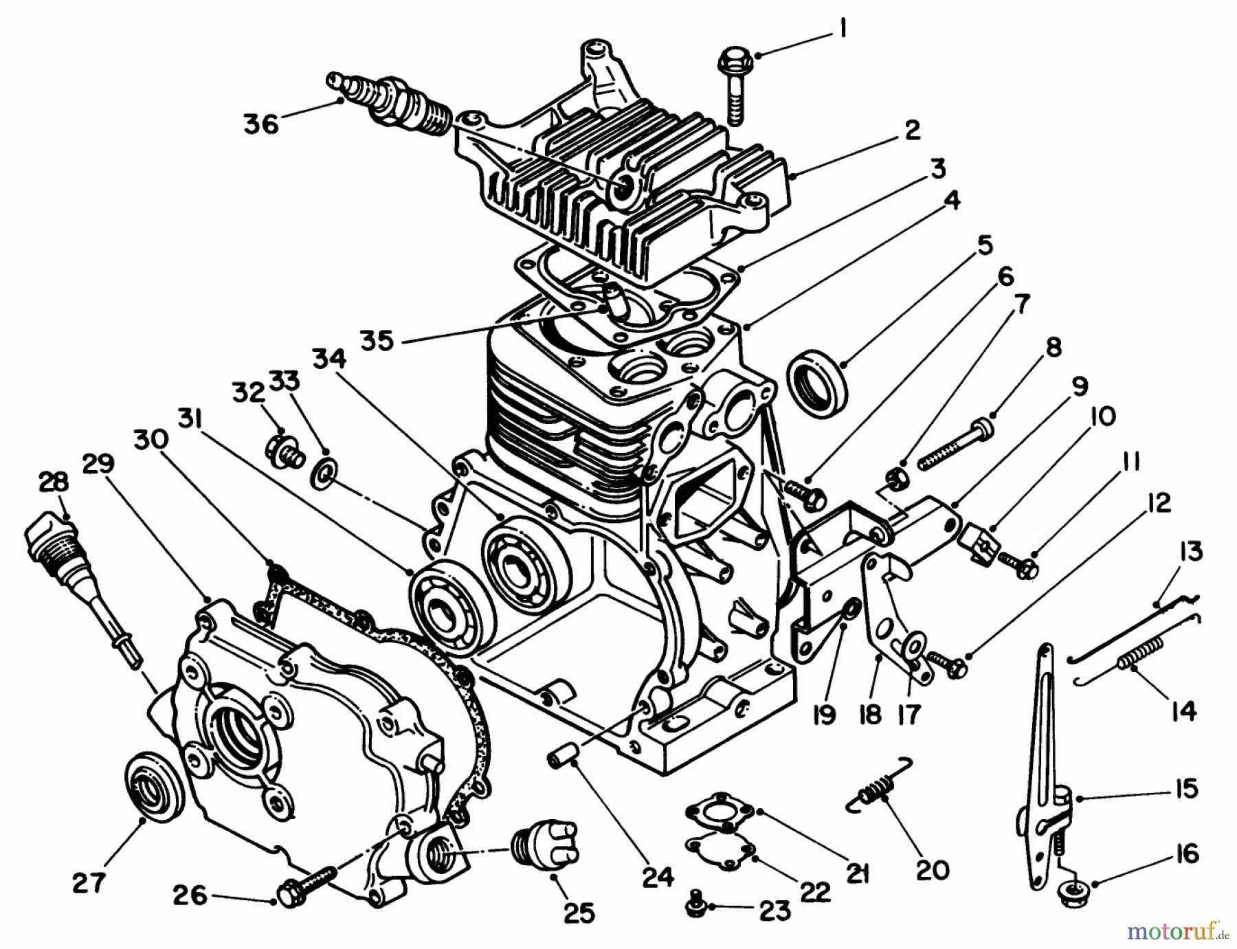 Toro Neu Engines 59270 - Toro Replacement Engine, 4-Cycle, 1984 (4000001-4999999) CRANKCASE ASSEMBLY