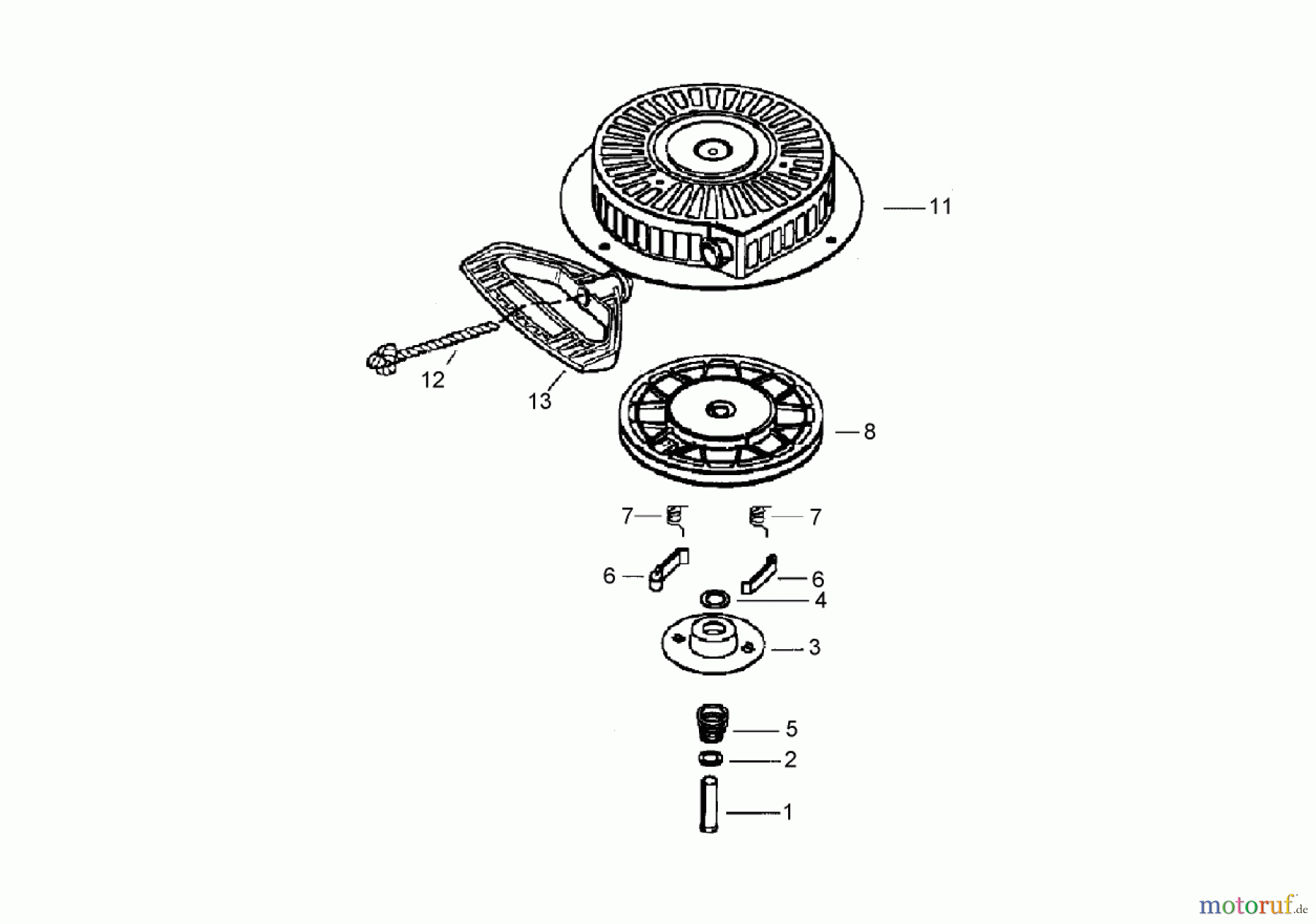  Toro Neu Snow Blowers/Snow Throwers Seite 1 38595 (6000) - Toro Power Max 6000 Snowthrower, 2006 (260000001-260999999) RECOIL STARTER ASSEMBLY NO. 590733 (OPTIONAL) TECUMSEH LH318SA-156590H