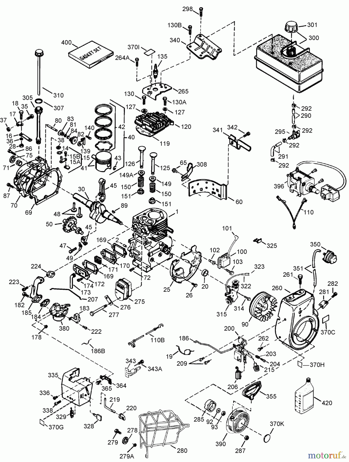 Toro Neu Snow Blowers/Snow Throwers Seite 1 38595 (6000) - Toro Power Max 6000 Snowthrower, 2007 (270000001-270999999) ENGINE ASSEMBLY NO. 2 TECUMSEH LH318SA-156590H