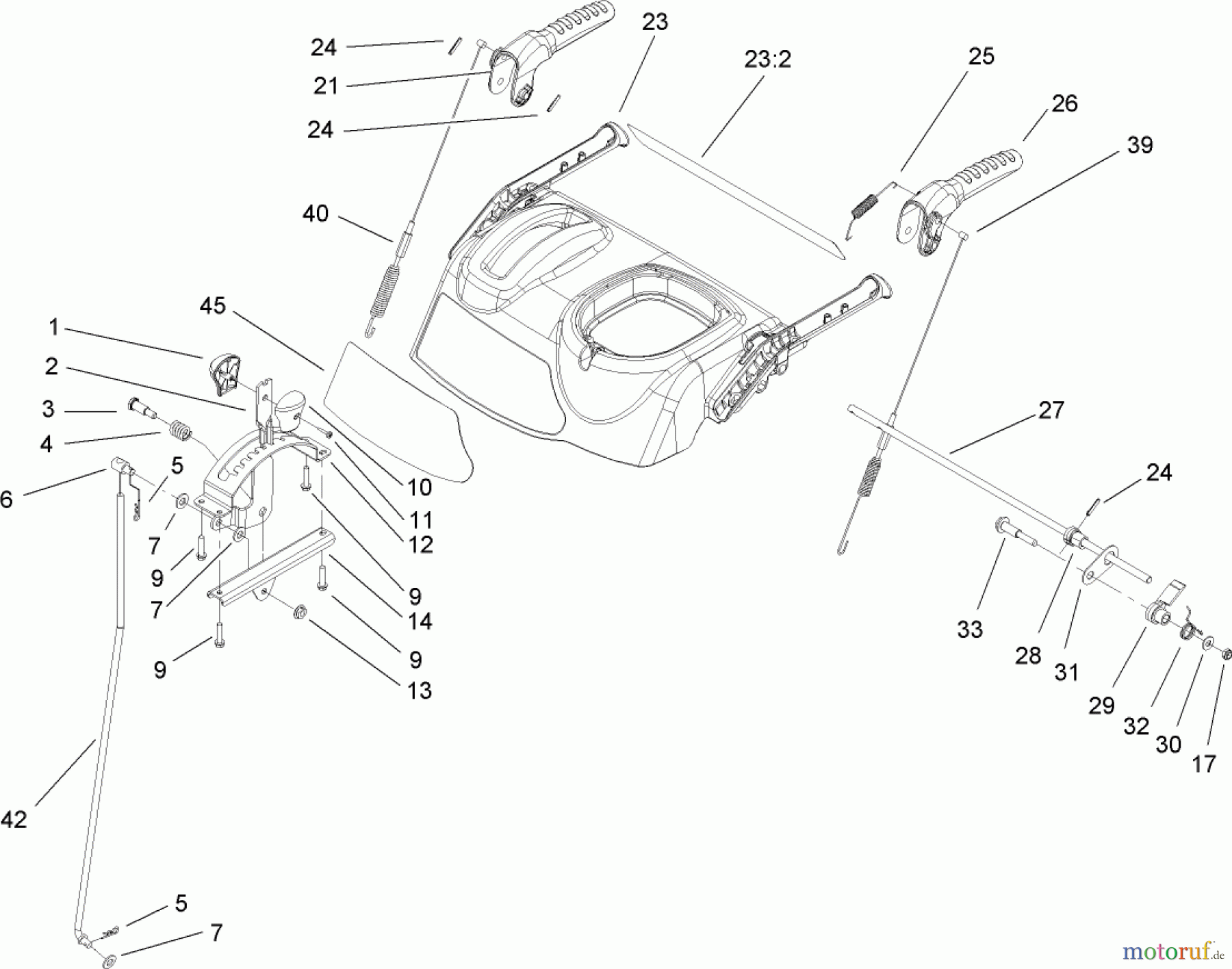 Toro Neu Snow Blowers/Snow Throwers Seite 1 38597 (6000) - Toro Power Max 6000 Snowthrower, 2008 (280000001-280999999) HANDLE AND CONTROL ASSEMBLY