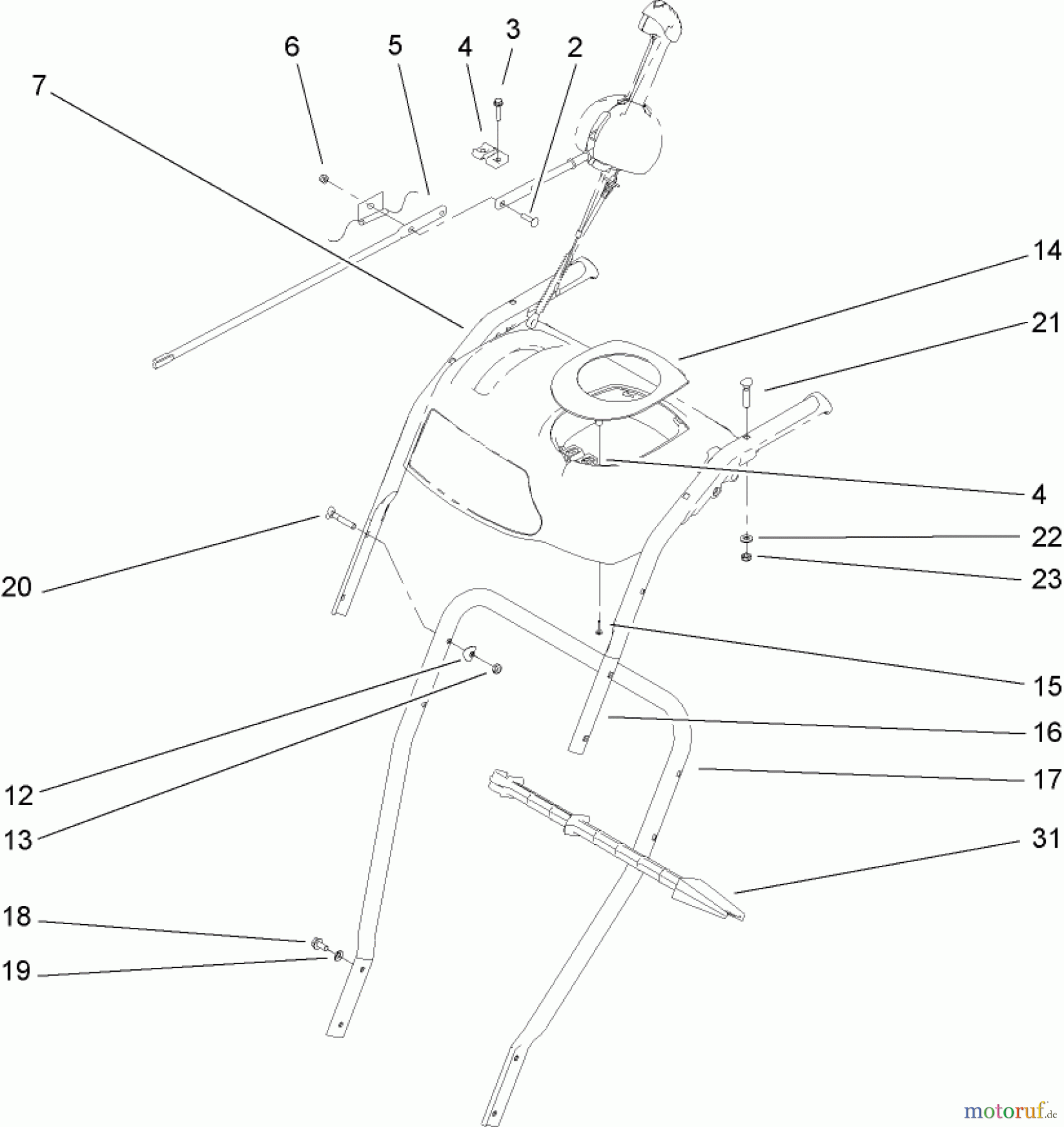 Toro Neu Snow Blowers/Snow Throwers Seite 1 38597 (6000) - Toro Power Max 6000 Snowthrower, 2008 (280000001-280999999) HANDLE ASSEMBLY