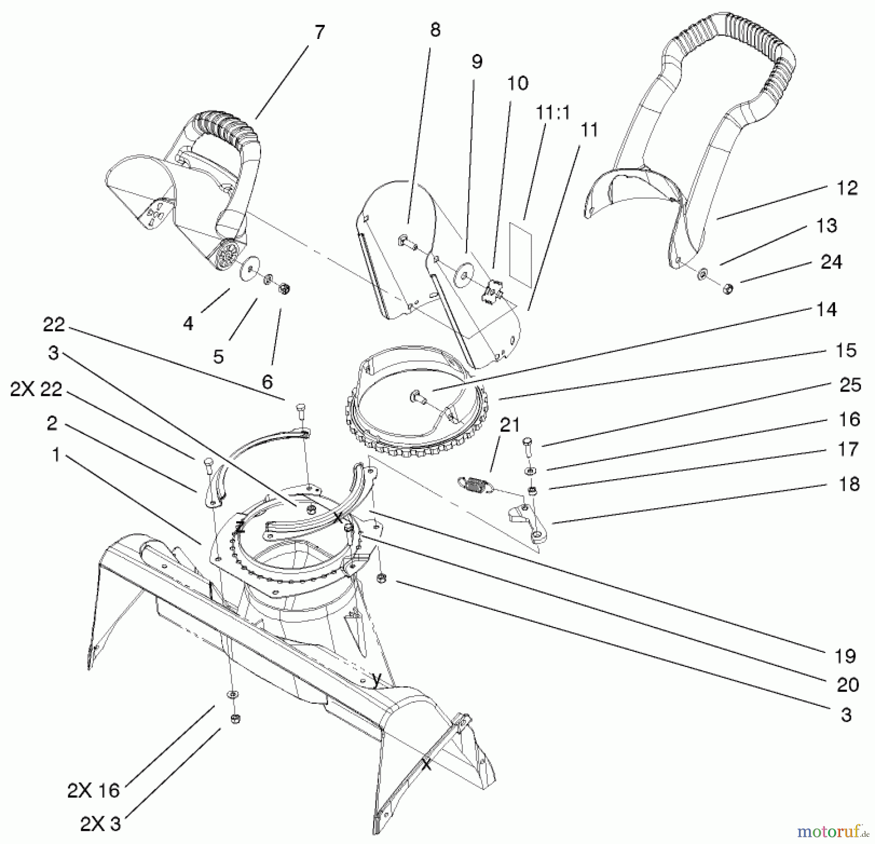 Toro Neu Snow Blowers/Snow Throwers Seite 1 38602 - Toro Snow Commander Snowthrower, 2001 (210000001-210999999) CHUTE ASSEMBLY