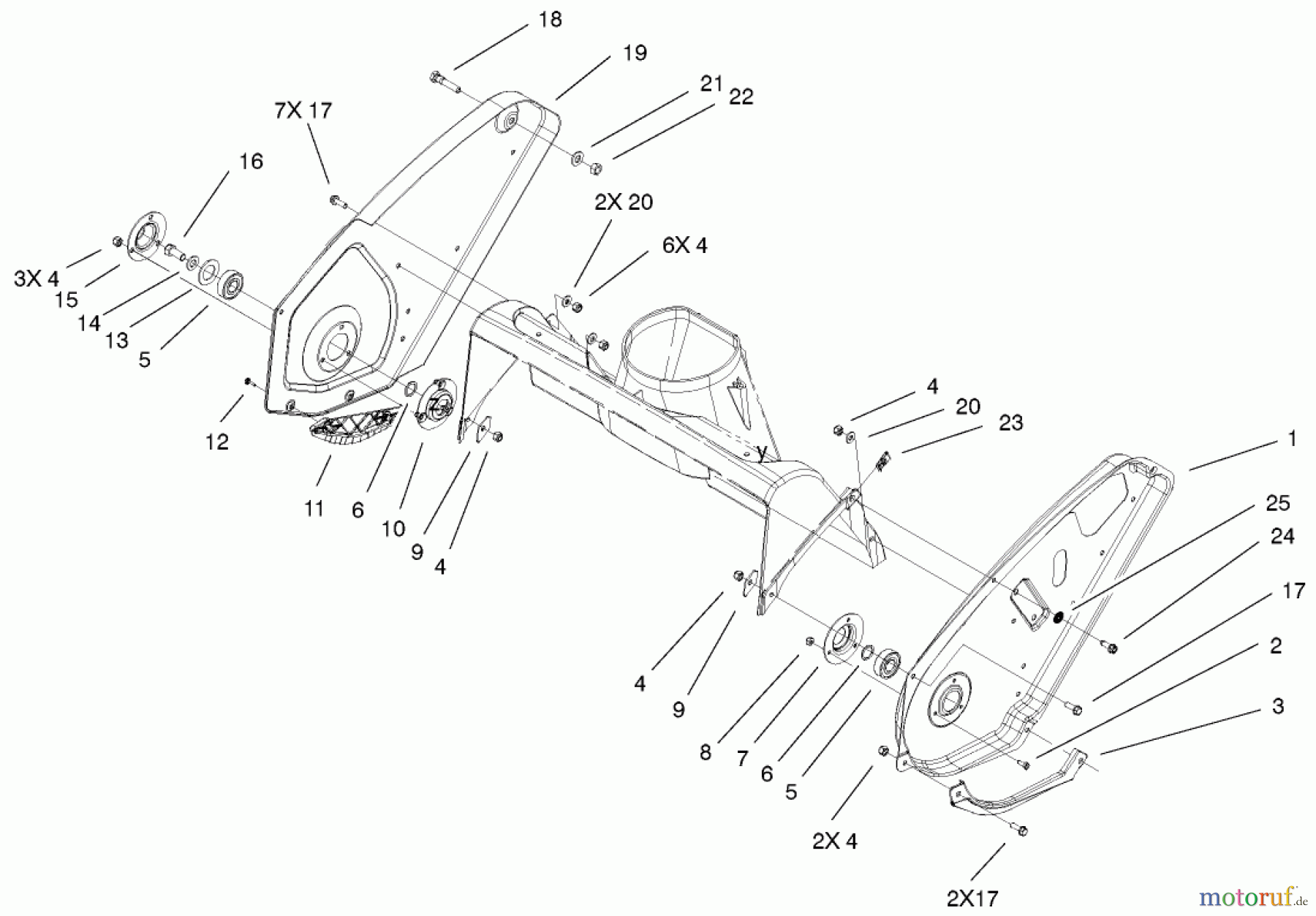  Toro Neu Snow Blowers/Snow Throwers Seite 1 38600 - Toro Snow Commander Snowthrower, 2001 (210000001-210999999) UPPER HOUSING AND SIDE PLATE ASSEMBLY