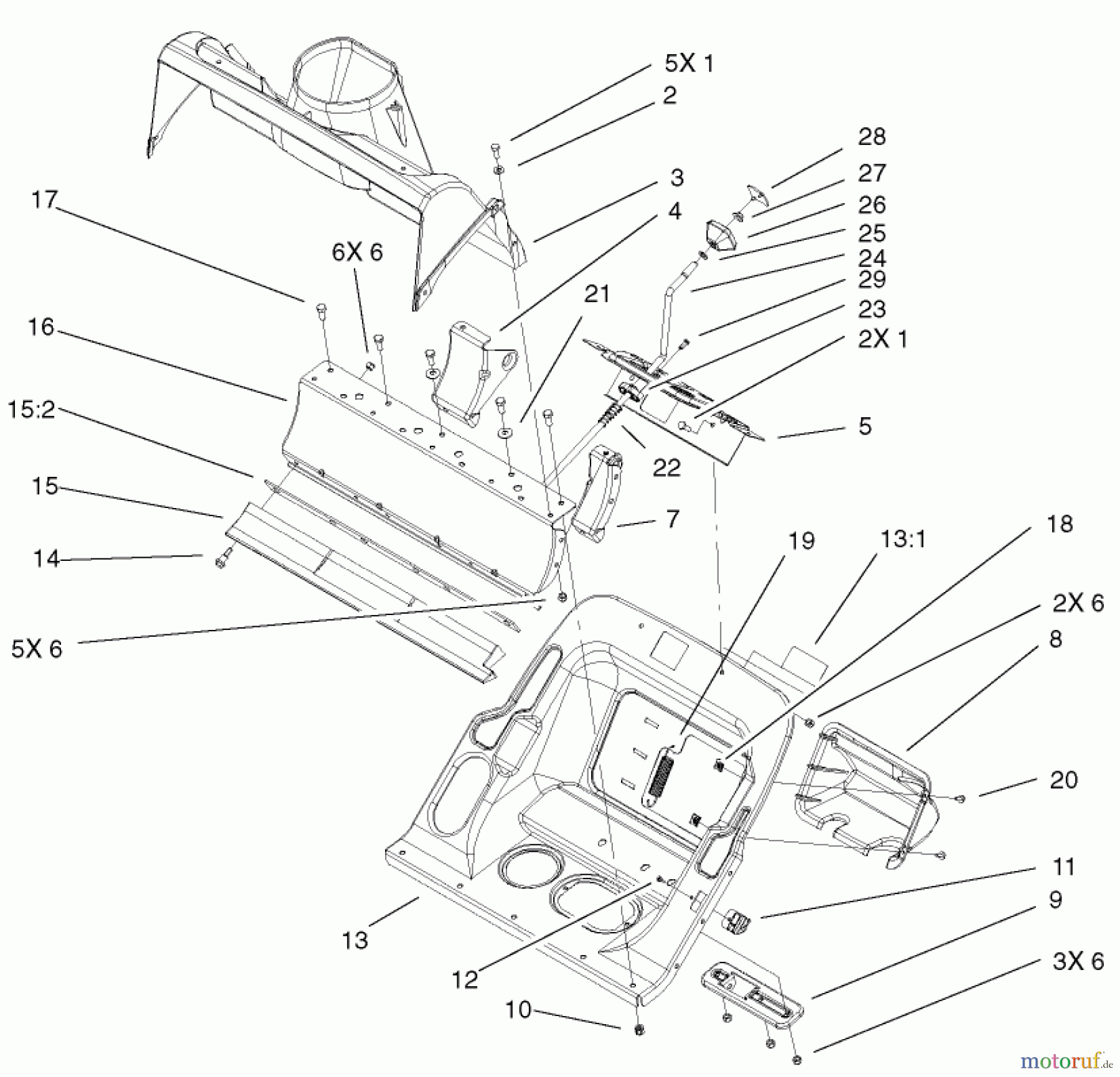 Toro Neu Snow Blowers/Snow Throwers Seite 1 38600 - Toro Snow Commander Snowthrower, 2003 (230000001-230999999) LOWER HOUSING ASSEMBLY