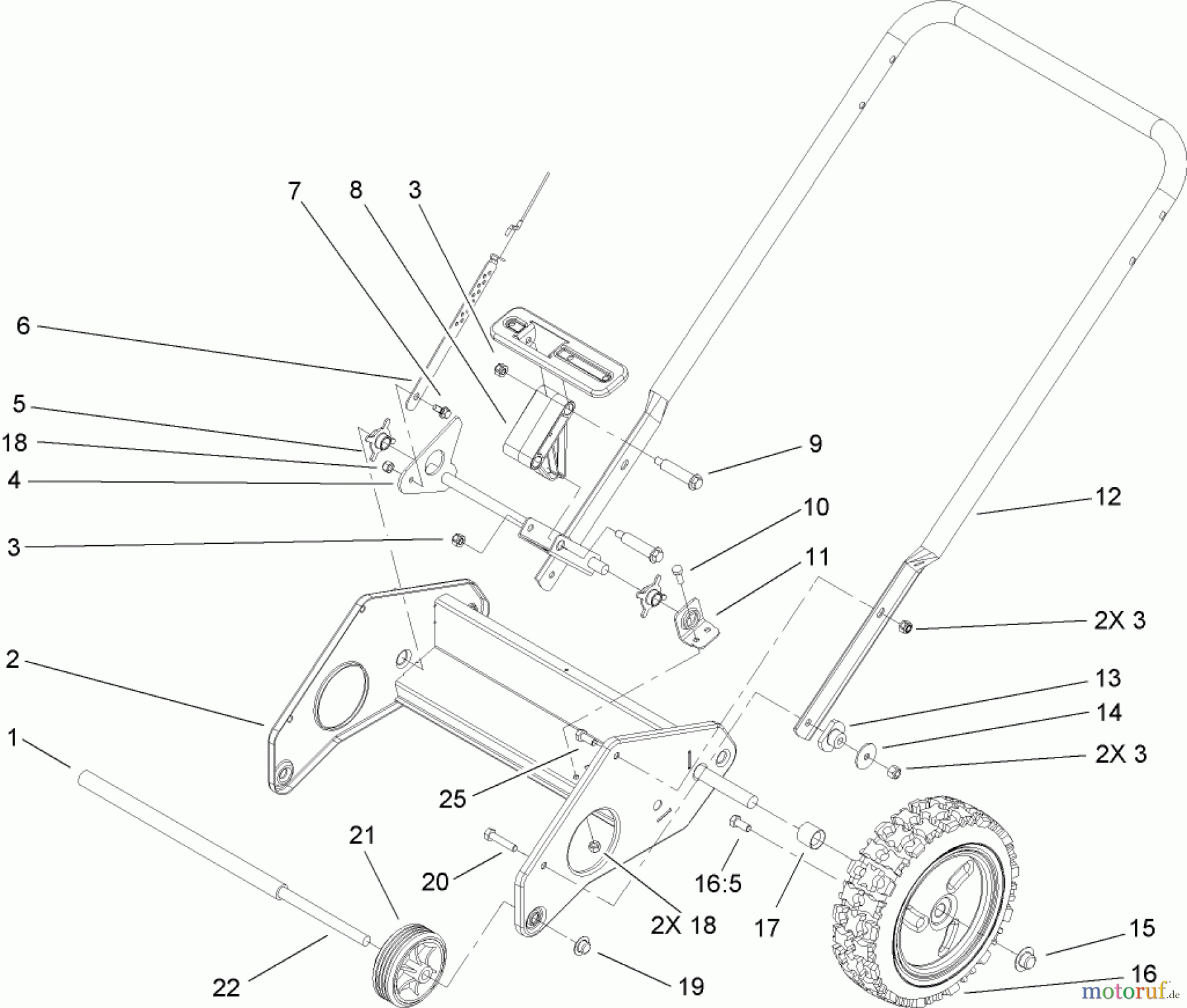 Toro Neu Snow Blowers/Snow Throwers Seite 1 38600 - Toro Snow Commander Snowthrower, 2008 (280000001-280999999) LOWER HANDLE ASSEMBLY