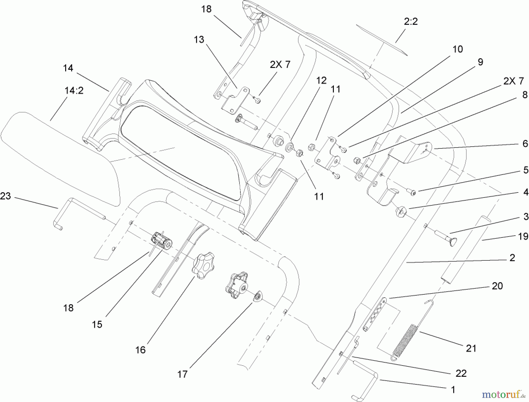 Toro Neu Snow Blowers/Snow Throwers Seite 1 38600 - Toro Snow Commander Snowthrower, 2008 (280000001-280999999) UPPER HANDLE ASSEMBLY