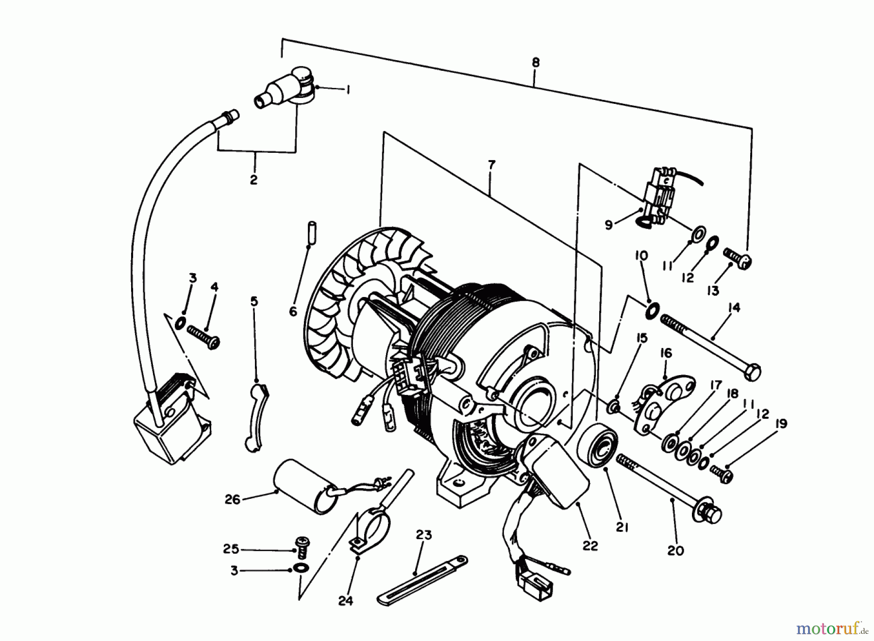 Toro Neu Generators 62005 (T500) - Toro Generator, T500, 1983 (3000001-3999999) GENERATOR ASSEMBLY