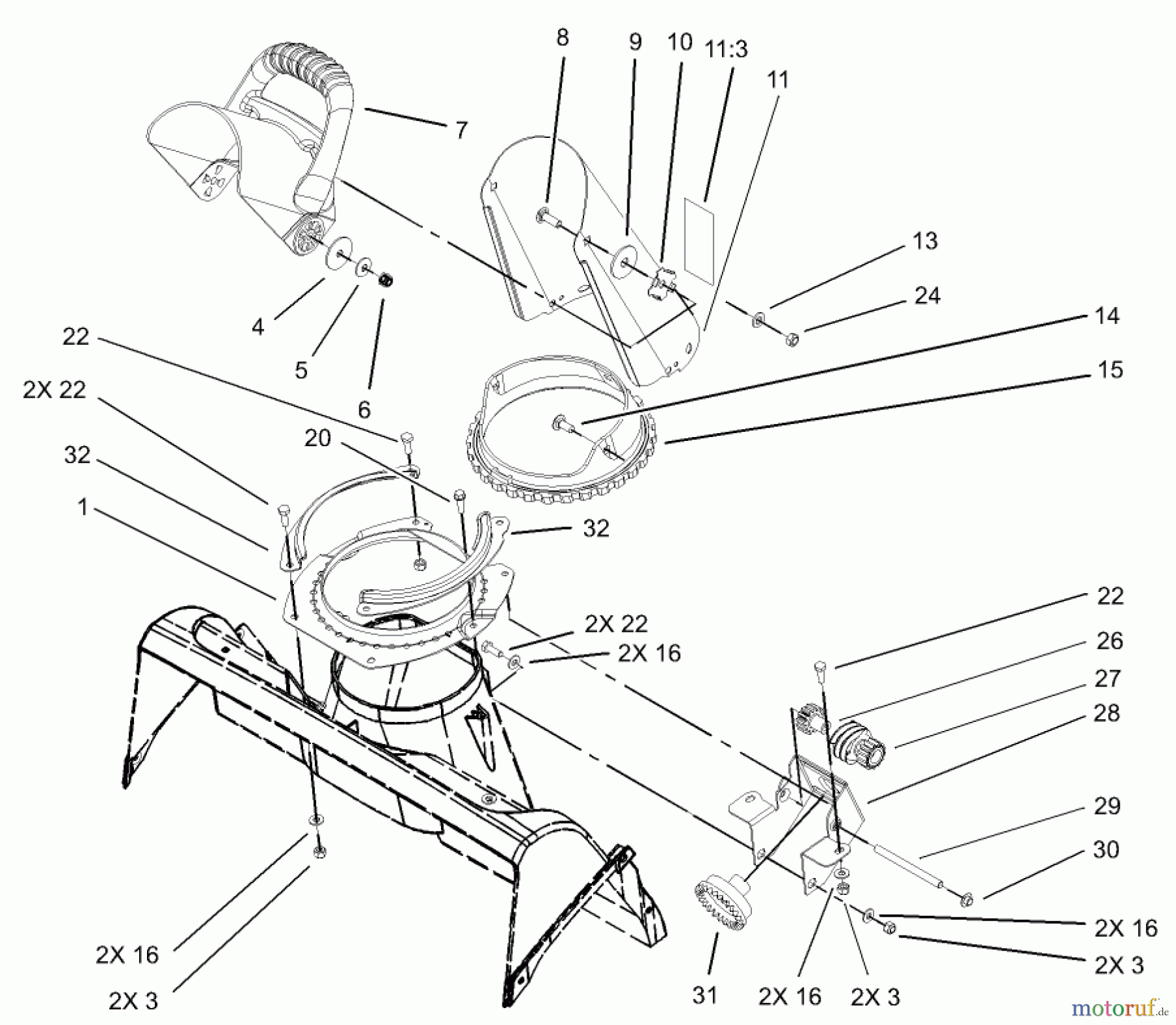 Toro Neu Snow Blowers/Snow Throwers Seite 1 38601 - Toro Snow Commander Snowthrower, 2004 (240000001-240999999) CHUTE ASSEMBLY