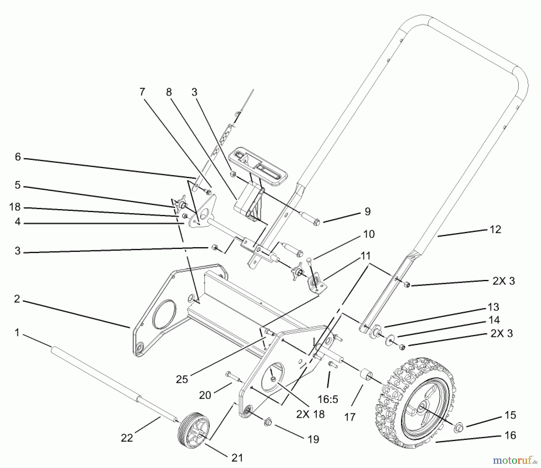 Toro Neu Snow Blowers/Snow Throwers Seite 1 38602 - Toro Snow Commander Snowthrower, 2004 (240000001-240999999) LOWER HANDLE ASSEMBLY
