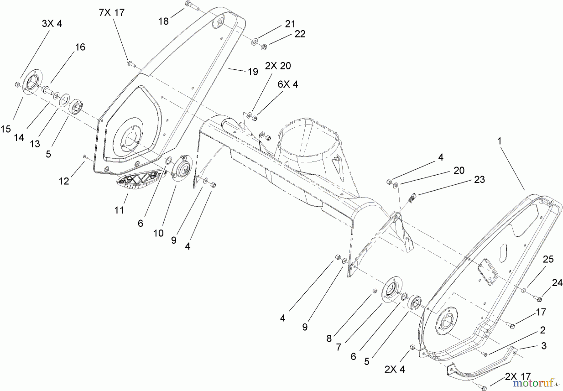 Toro Neu Snow Blowers/Snow Throwers Seite 2 38602 - Toro Snow Commander Snowthrower, 2008 (280000001-280999999) UPPER HOUSING AND SIDE PLATE ASSEMBLY