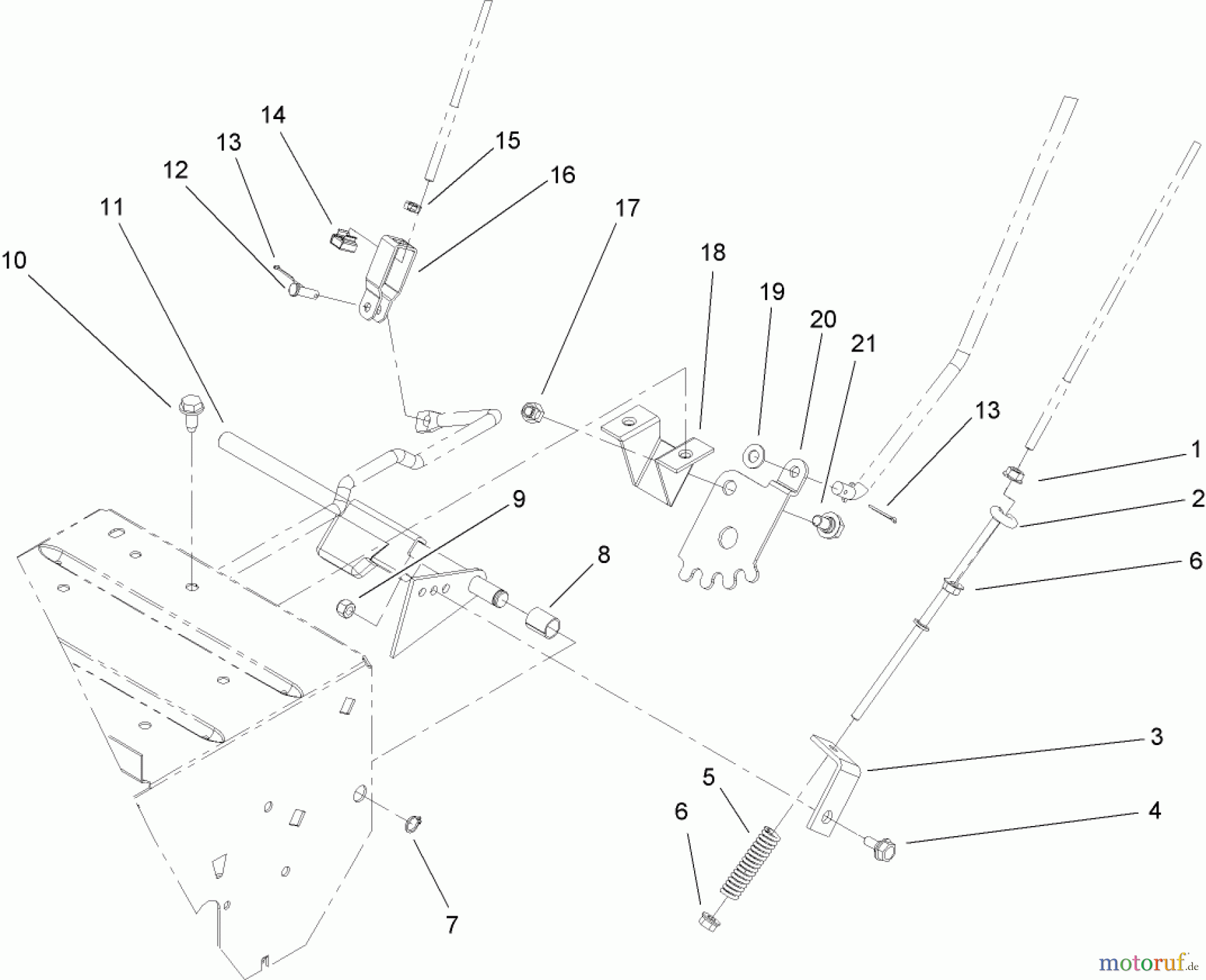 Toro Neu Snow Blowers/Snow Throwers Seite 2 38605 (522) - Toro 522 Power Throw Snowthrower, 2007 (270000001-270004504) CONTROL ASSEMBLY