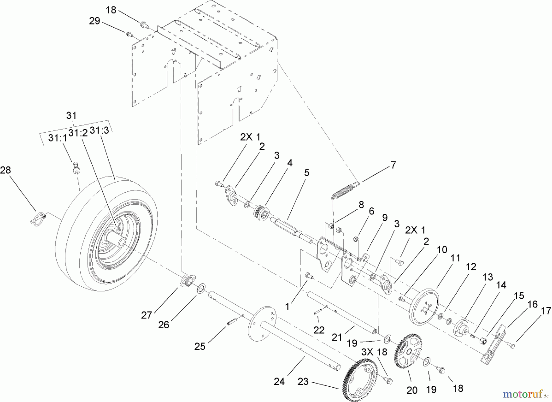 Toro Neu Snow Blowers/Snow Throwers Seite 2 38605 (522) - Toro 522 Power Throw Snowthrower, 2009 (290000001-290999999) DRIVE ASSEMBLY