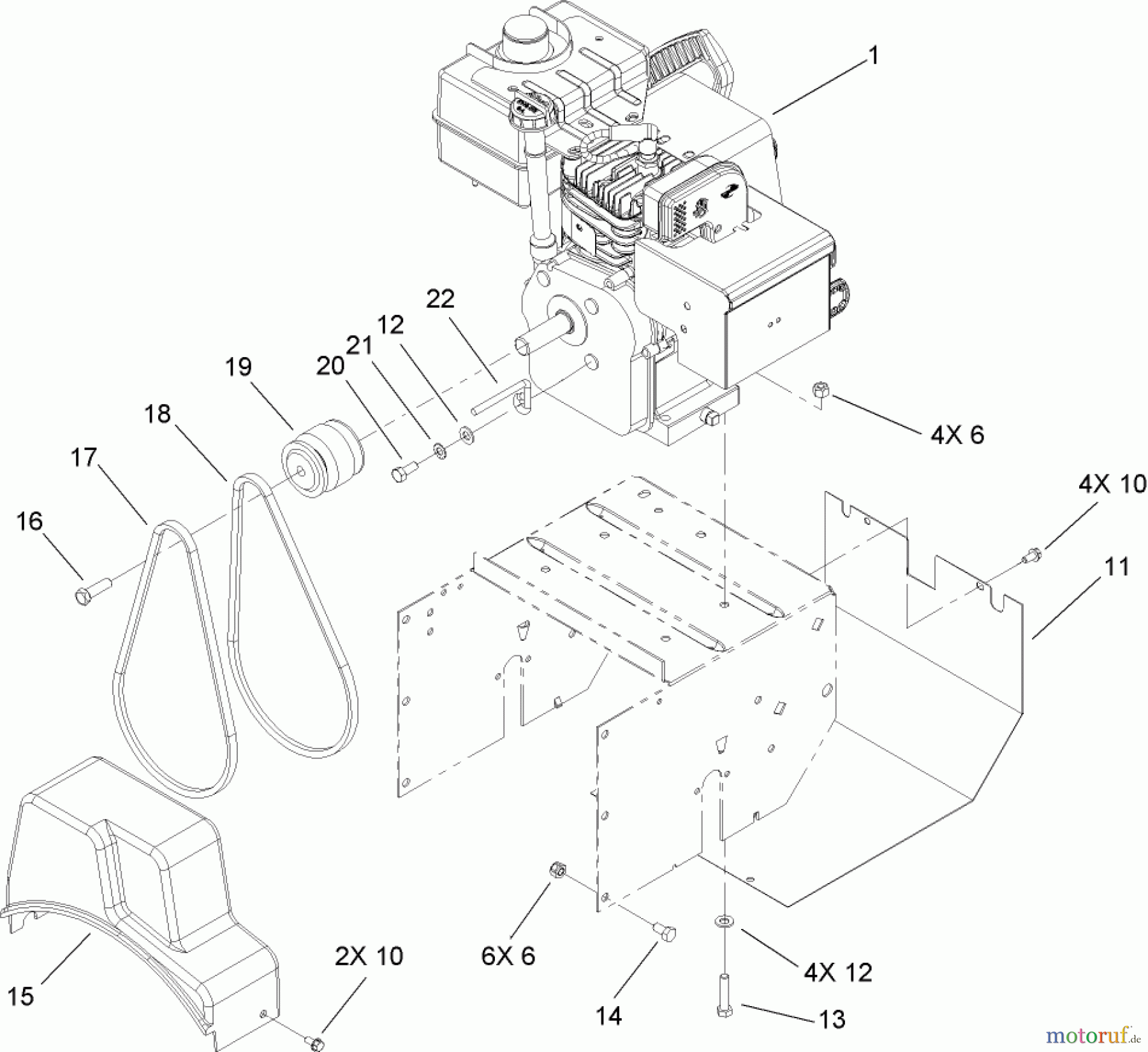 Toro Neu Snow Blowers/Snow Throwers Seite 2 38605 (522) - Toro 522 Power Throw Snowthrower, 2009 (290000001-290999999) ENGINE ASSEMBLY