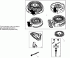 Toro 38605 (522) - 522 Power Throw Snowthrower, 2009 (290000001-290999999) Ersatzteile REWIND STARTER NO. 590707 (OPTIONAL) TECUMSEH LH195SA - 67435V