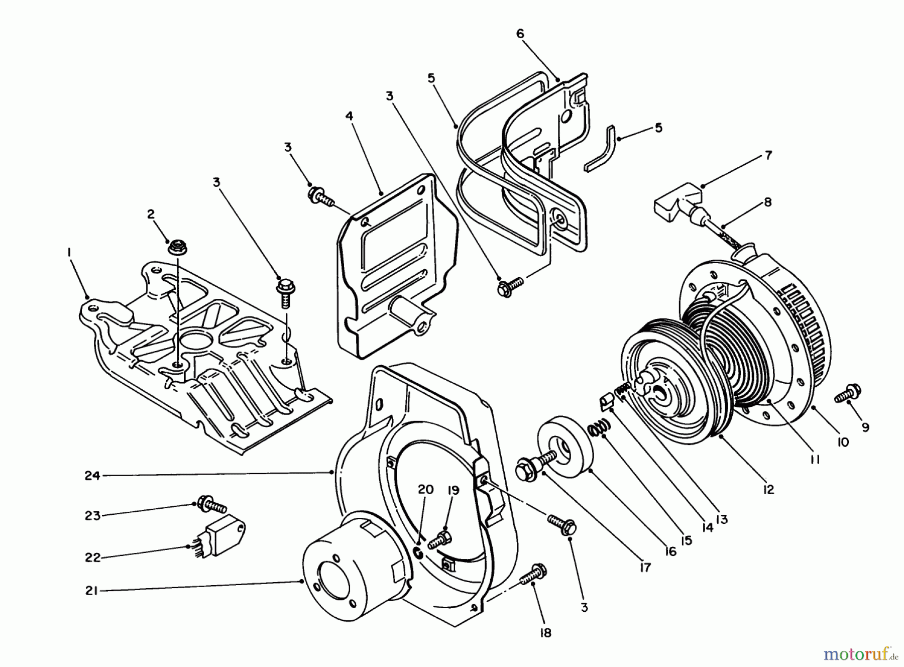 Toro Neu Generators 62008 (T800) - Toro Generator, T800, 1987 (7000001-7999999) RECOIL STARTER