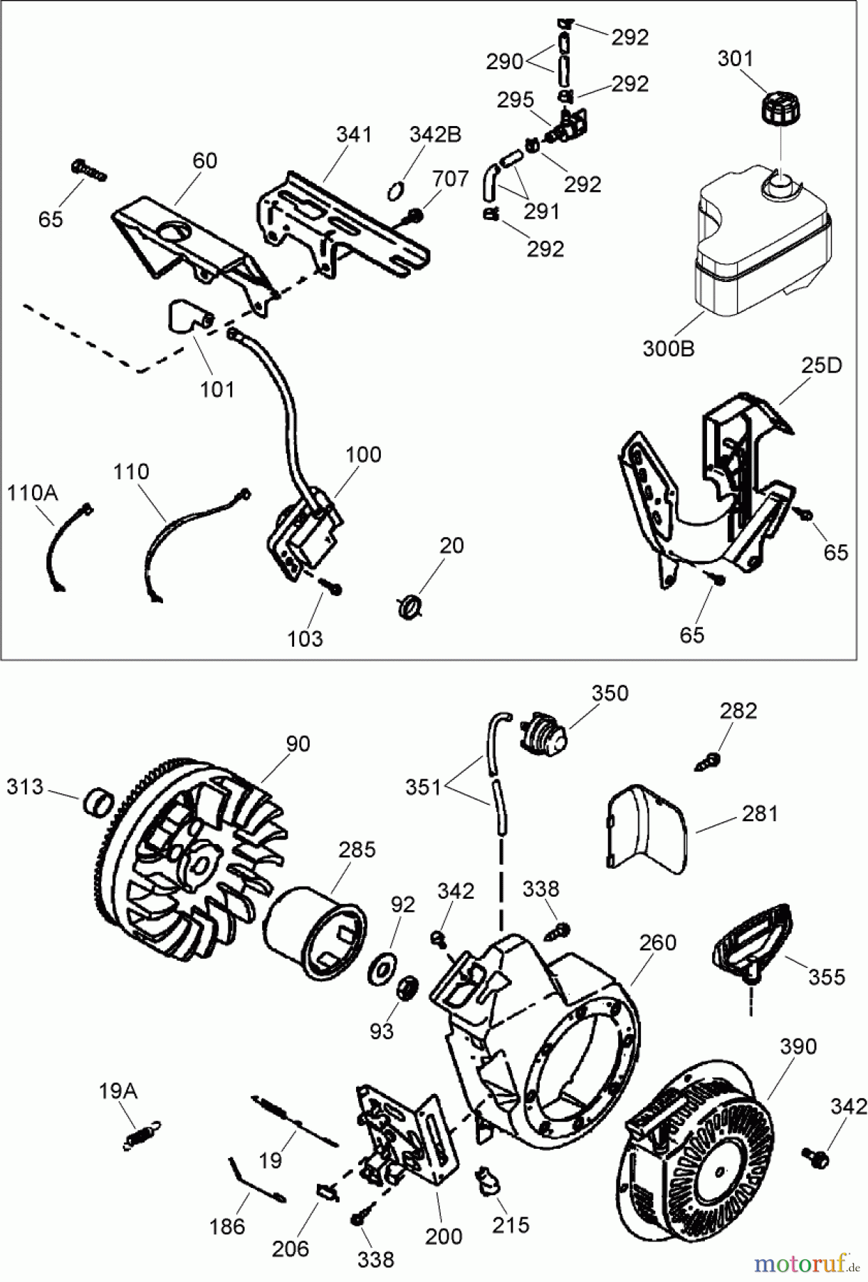  Toro Neu Snow Blowers/Snow Throwers Seite 2 38606 (622R) - Toro 622R Power Throw Snowthrower, 2007 (270000001-270999999) ENGINE ASSEMBLY NO. 2 TECUMSEH OH195SA-72566G