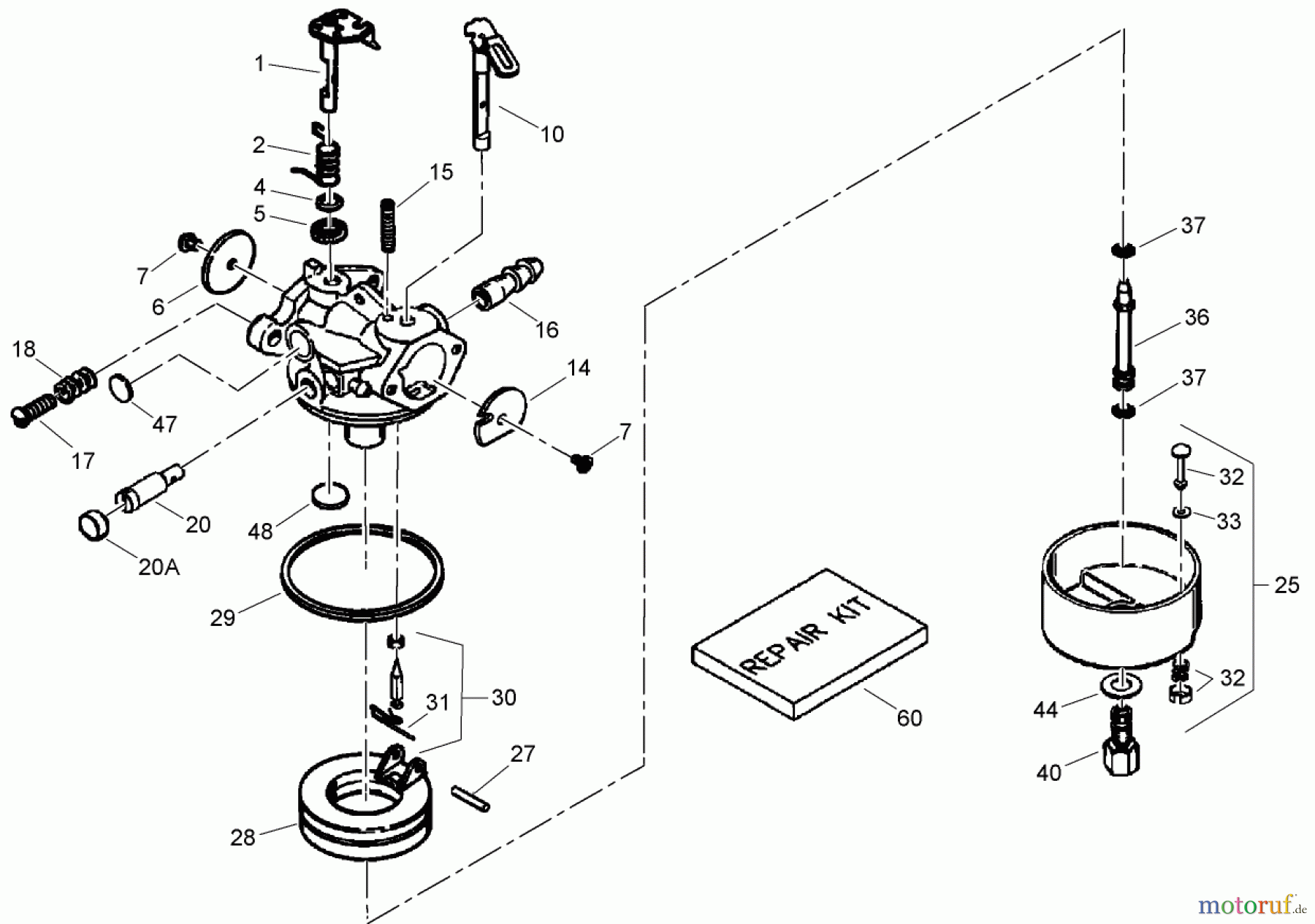 Toro Neu Snow Blowers/Snow Throwers Seite 2 38607 (622E) - Toro 622E Power Throw Snowthrower, 2008 (280000001-280999999) CARBURETOR ASSEMBLY NO. 640058A TECUMSEH OH195SA-72563G