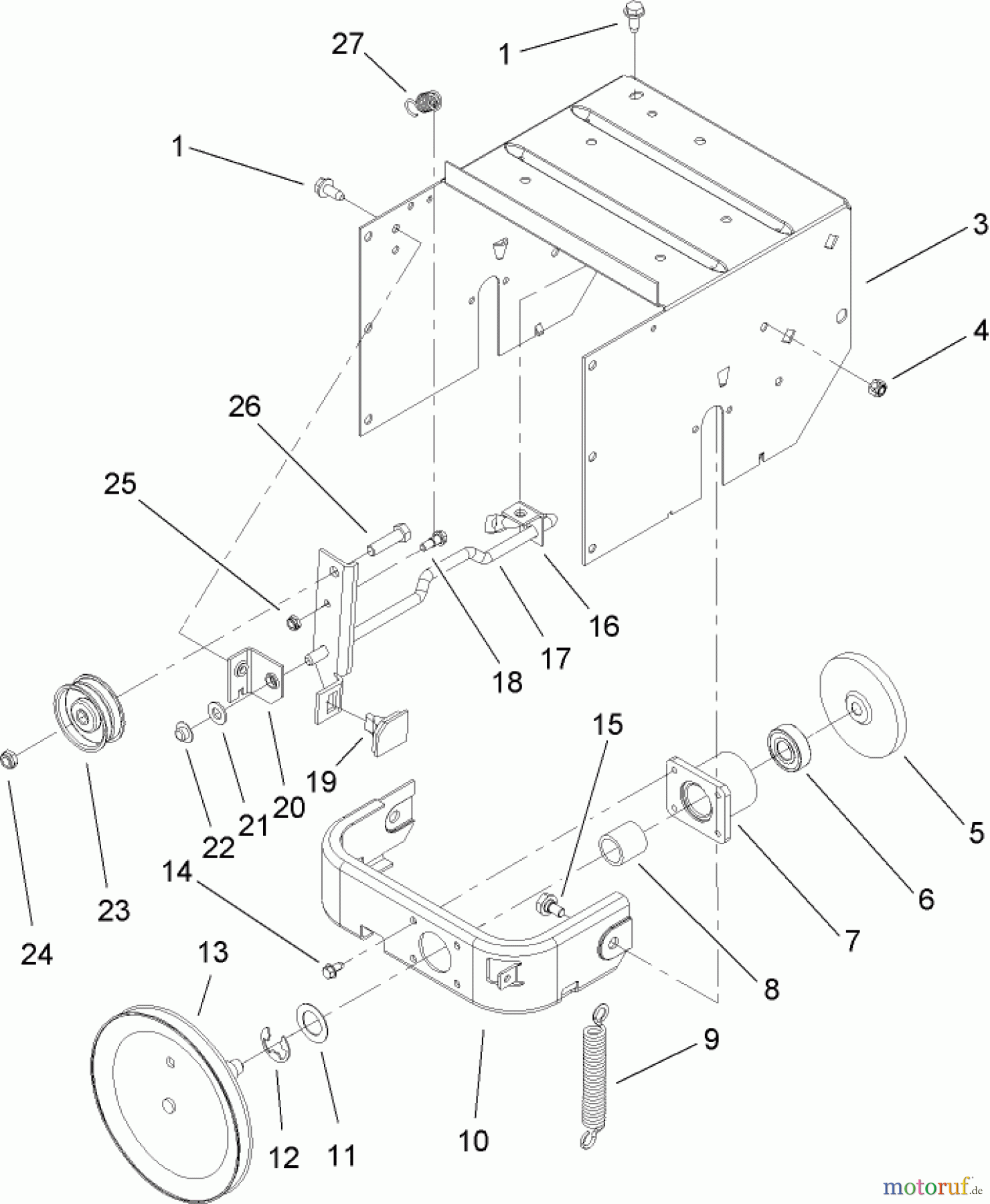 Toro Neu Snow Blowers/Snow Throwers Seite 2 38607 (622E) - Toro 622E Power Throw Snowthrower, 2008 (280000001-280999999) FRAME ASSEMBLY