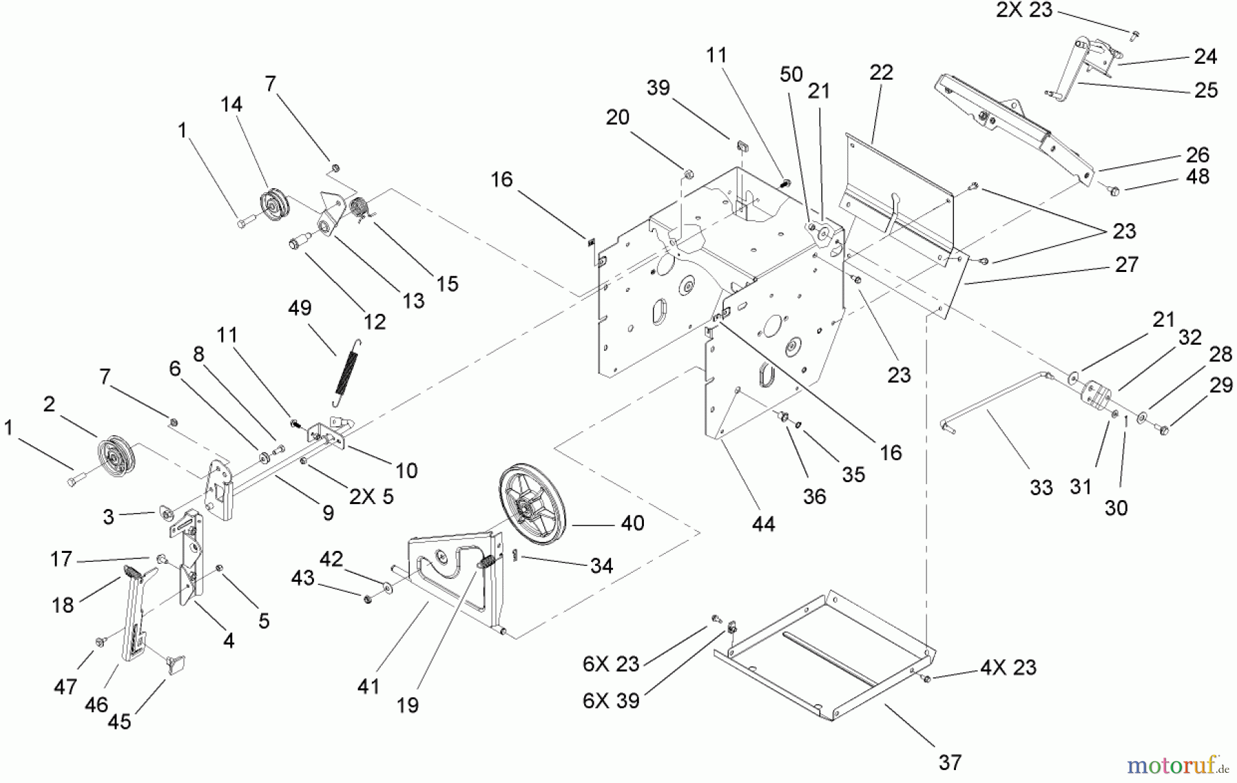  Toro Neu Snow Blowers/Snow Throwers Seite 2 38610 (6000) - Toro Power Max 6000 Snowthrower, 2005 (250010001-250999999) FRAME ASSEMBLY