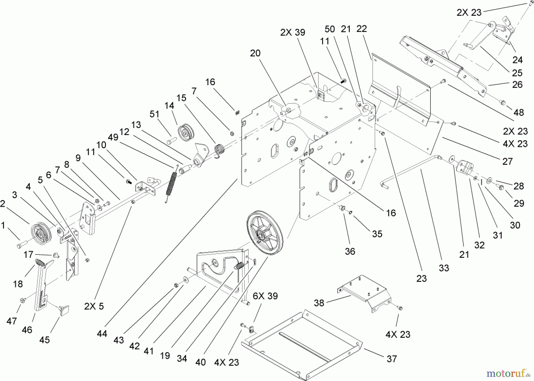 Toro Neu Snow Blowers/Snow Throwers Seite 2 38610 (6000) - Toro Power Max 6000 Snowthrower, 2006 (260010001-260999999) FRAME ASSEMBLY