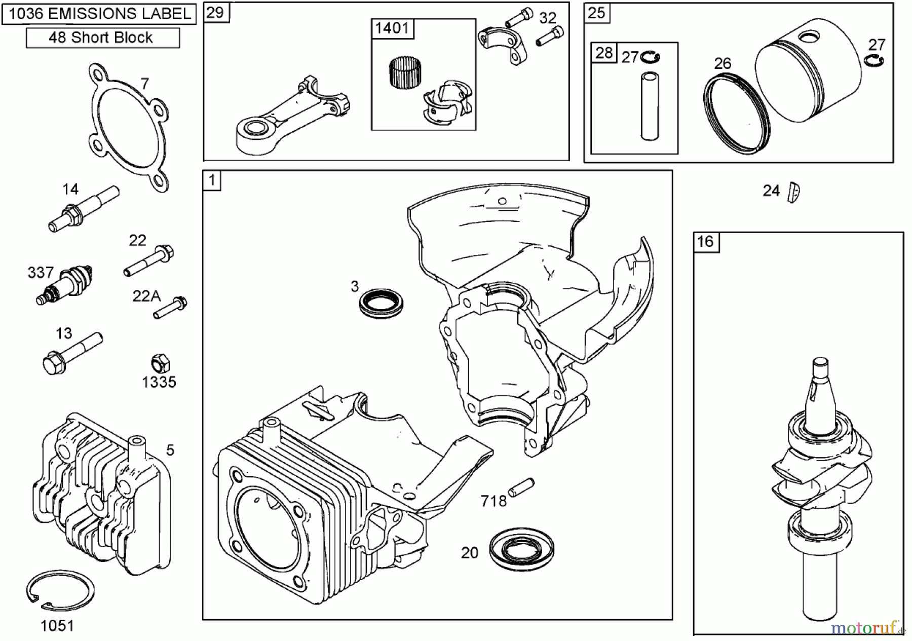  Toro Neu Snow Blowers/Snow Throwers Seite 2 38611 (726 TE) - Toro Power Max 726 TE Snowthrower, 2004 (240000001-240999999) CRANKCASE, CRANKSHAFT, CYLINDER HEAD, AND CONNECTING ROD ASSEMBLIES BRIGGS AND STRATTON