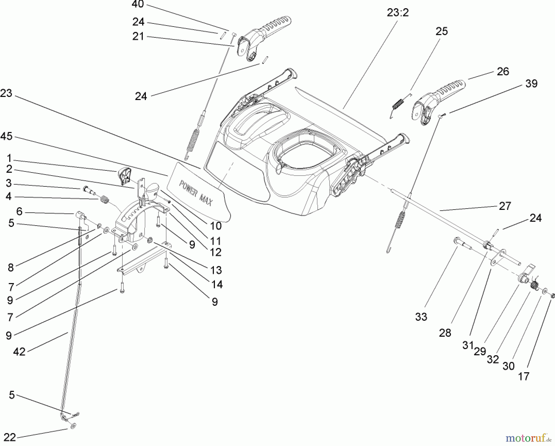  Toro Neu Snow Blowers/Snow Throwers Seite 2 38611 (726 TE) - Toro Power Max 726 TE Snowthrower, 2004 (240000001-240999999) HANDLE AND CONTROL ASSEMBLY