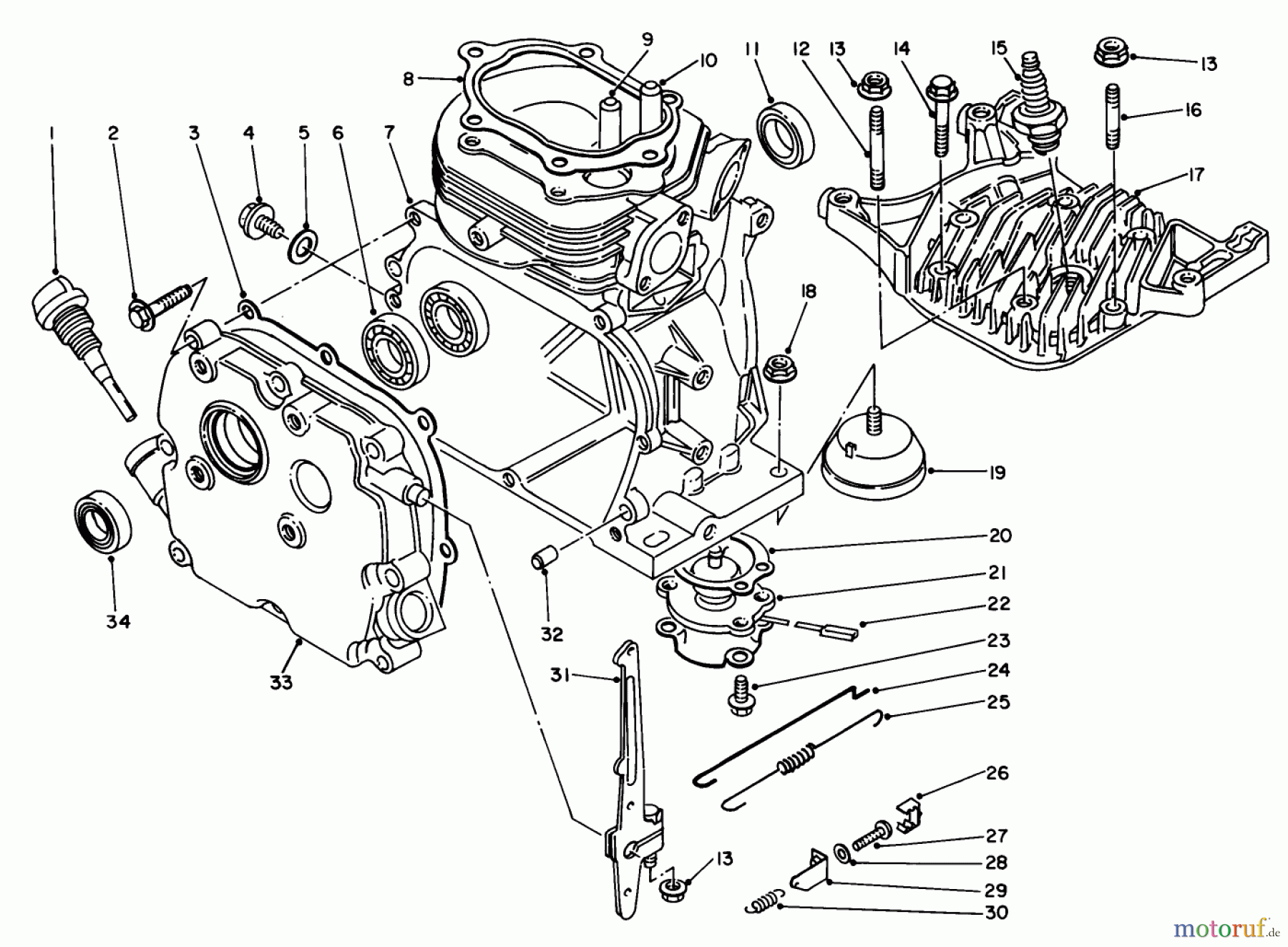 Toro Neu Generators 62008 (T800) - Toro Generator, T800, 1988 (8000001-8999999) CYLINDER ASSEMBLY