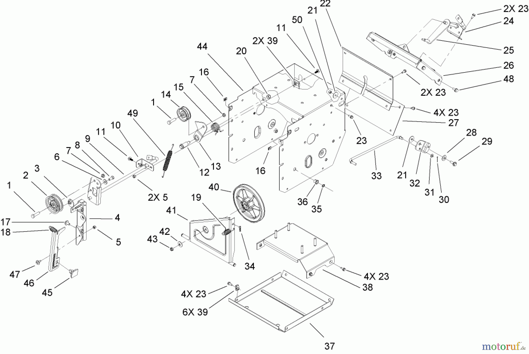  Toro Neu Snow Blowers/Snow Throwers Seite 2 38620 (826 LE) - Toro Power Max 826 LE Snowthrower, 2005 (250000001-250010000) FRAME ASSEMBLY