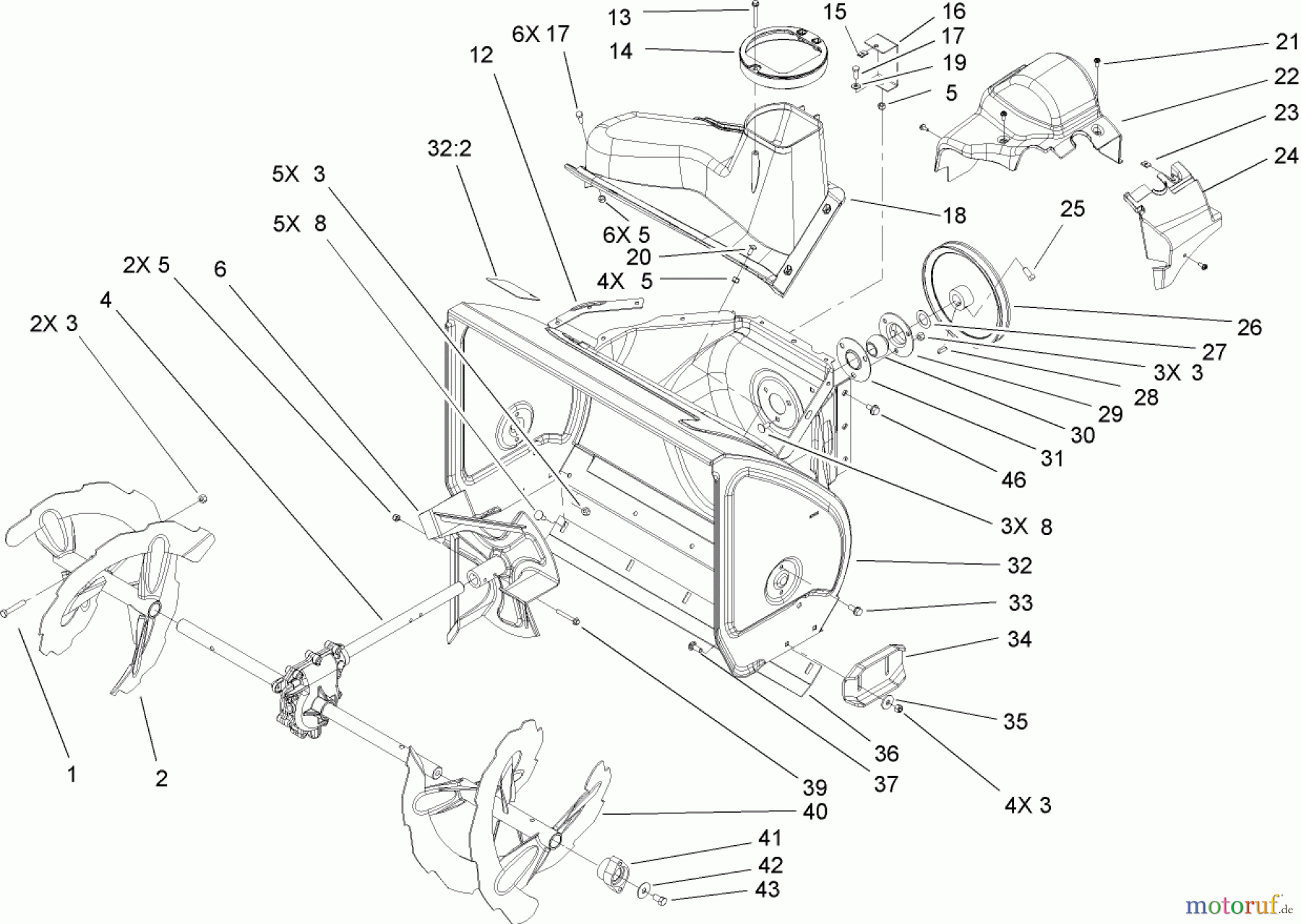 Toro Neu Snow Blowers/Snow Throwers Seite 2 38621 (826 LE) - Toro Power Max 826 LE Snowthrower, 2004 (240000001-240999999) AUGER AND HOUSING ASSEMBLY